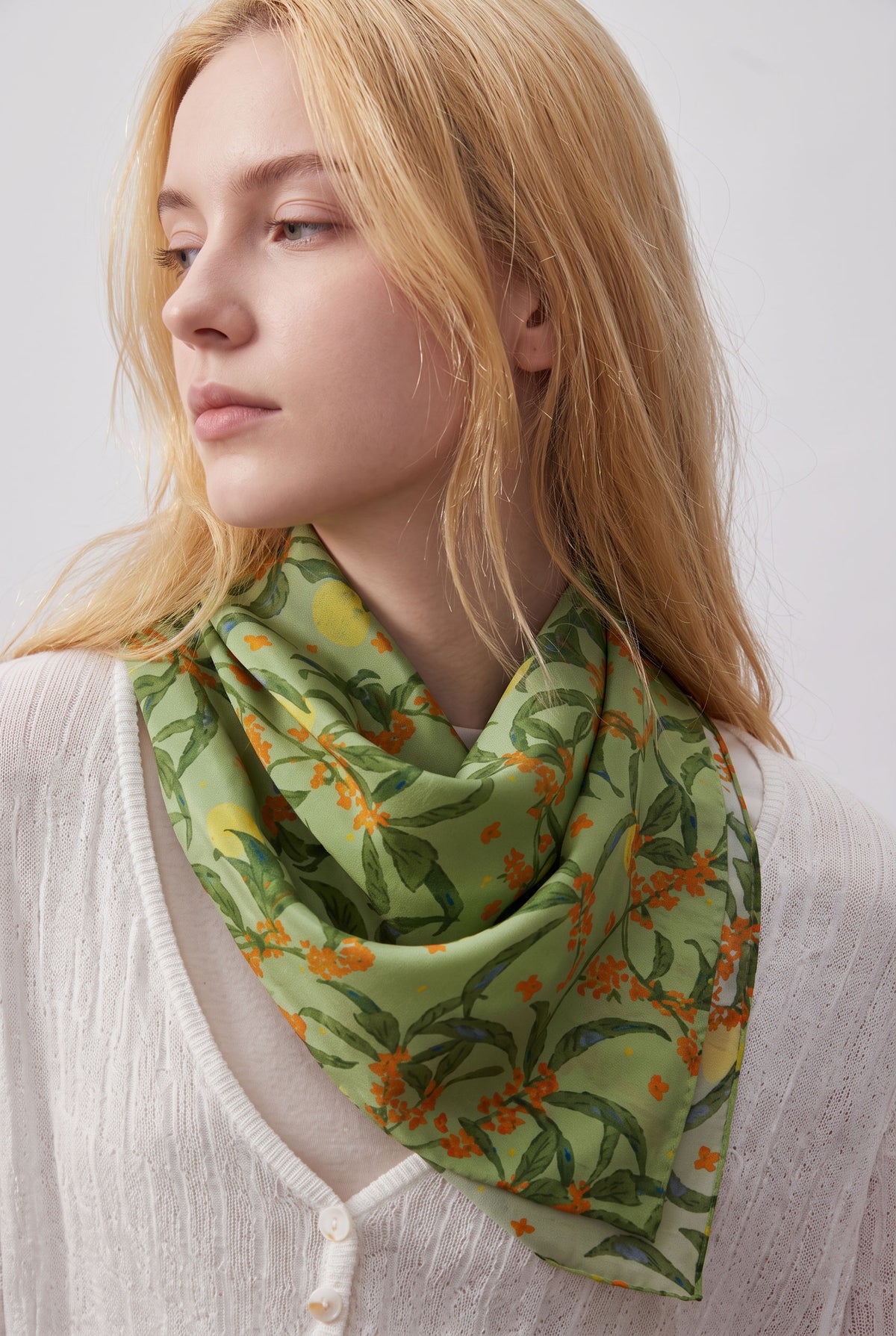 Lime & Osmanthus Silk Scarf