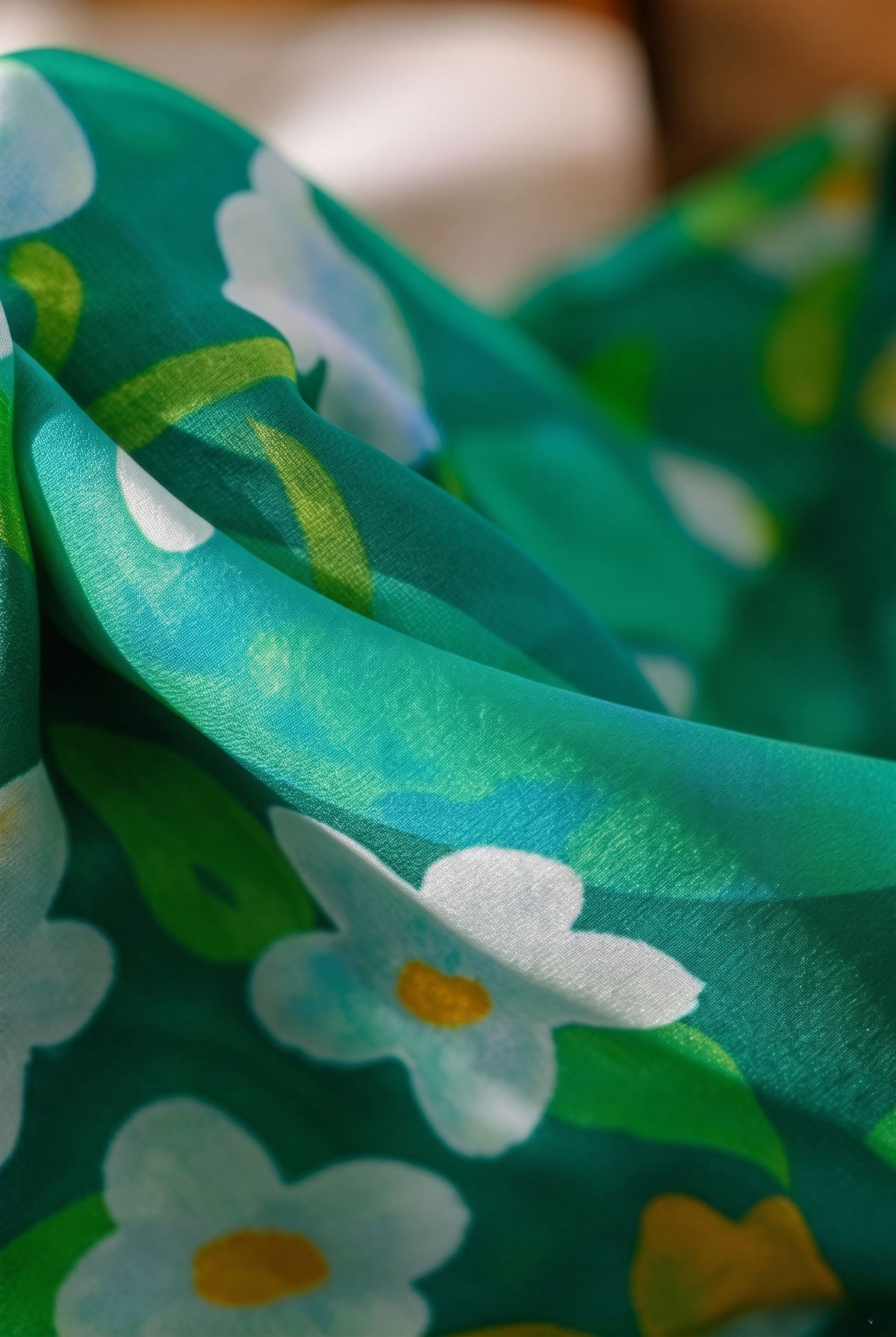 Serene Forest Green  Silk Twill Stole
