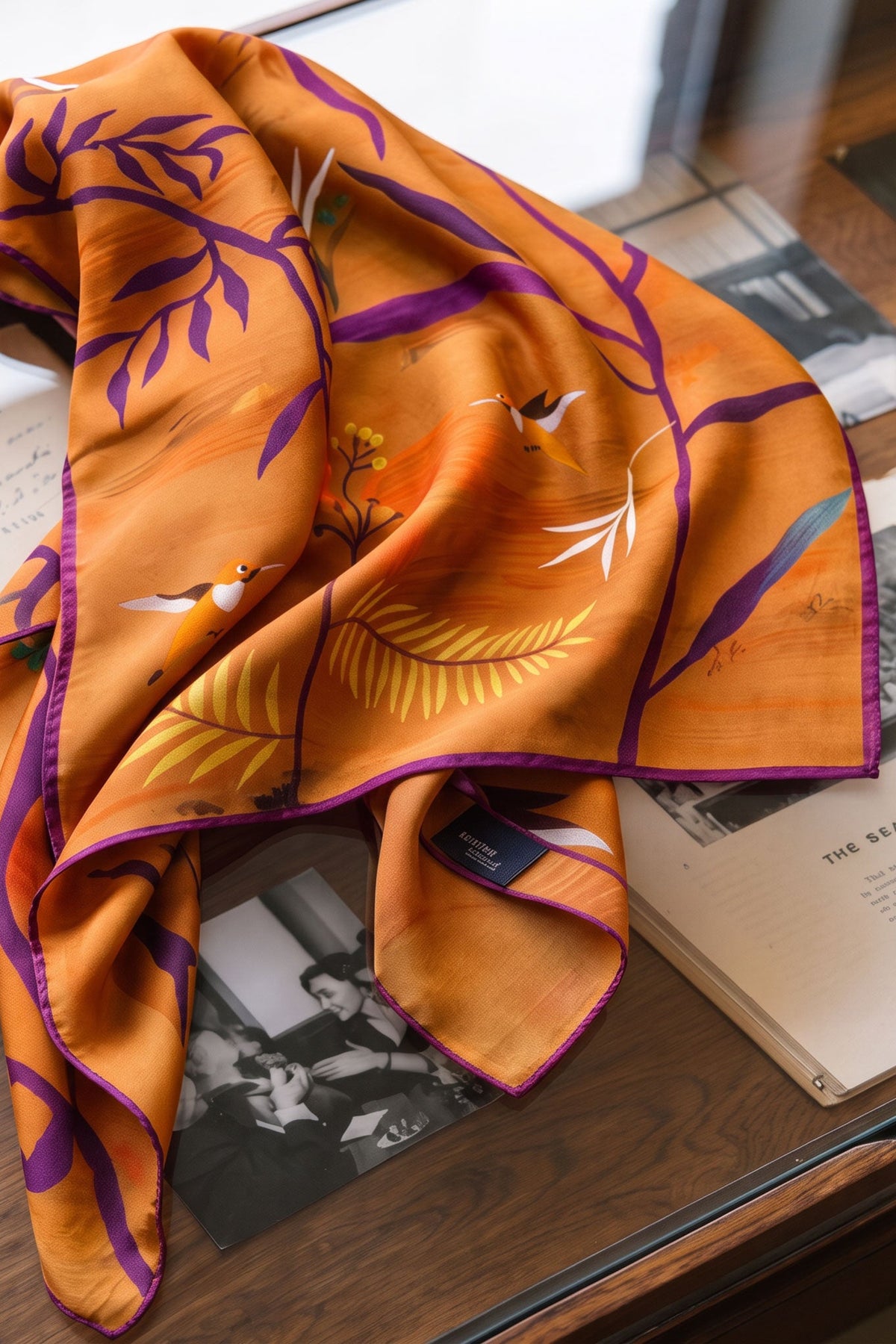 Illusory Reflection Silk Scarf