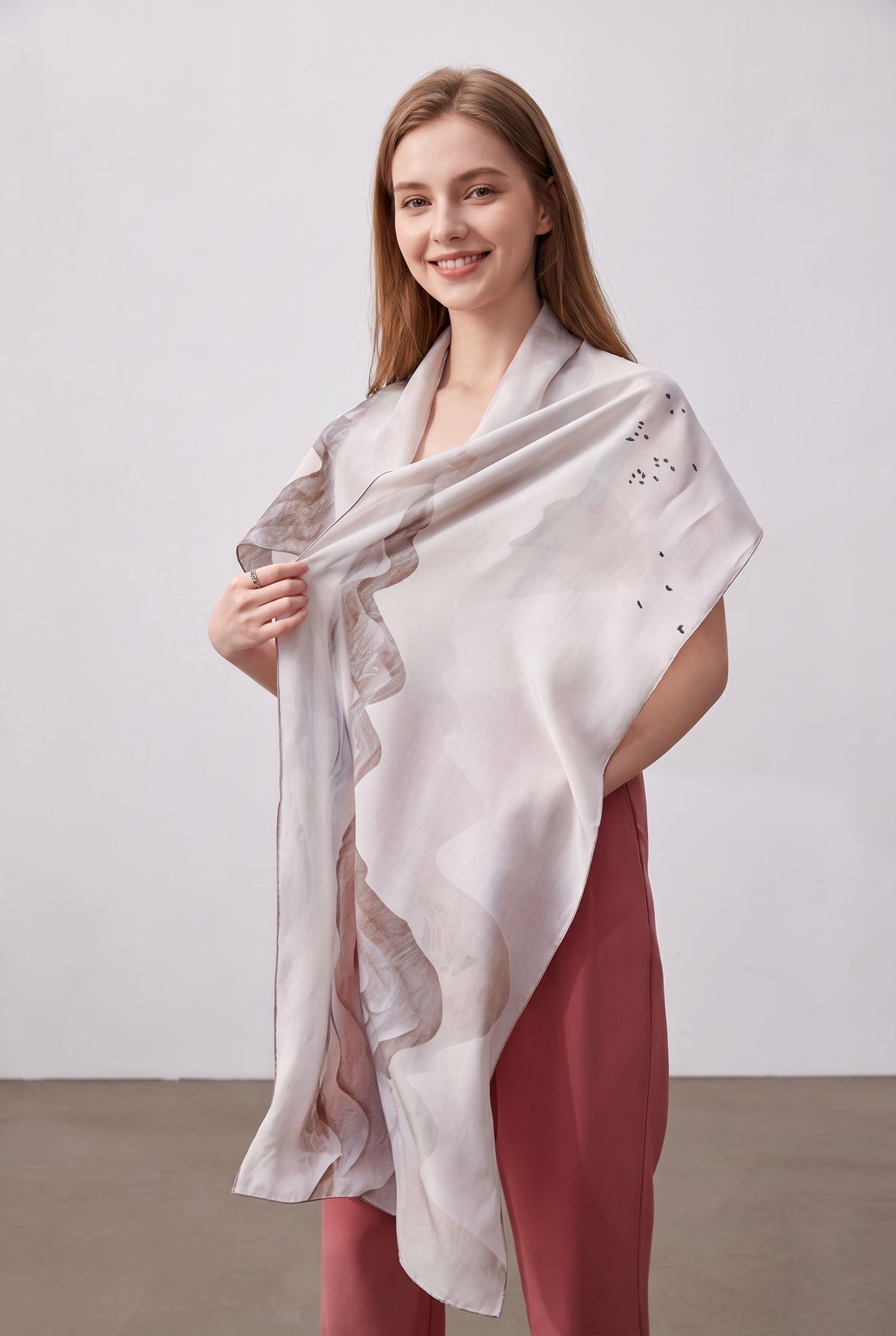 Distant Mountains Silk Stole