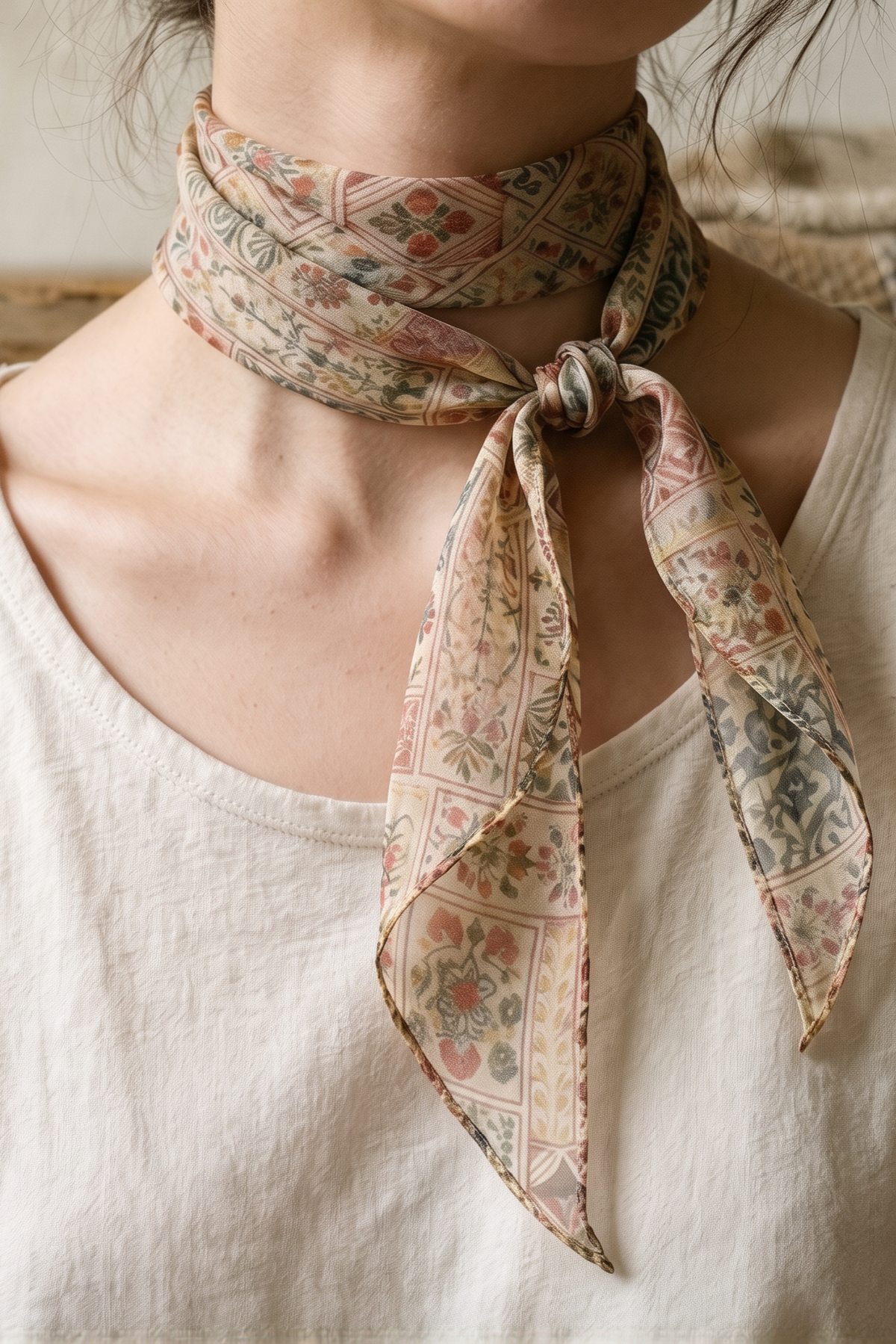 Artistic Persian Florals Silk Stole
