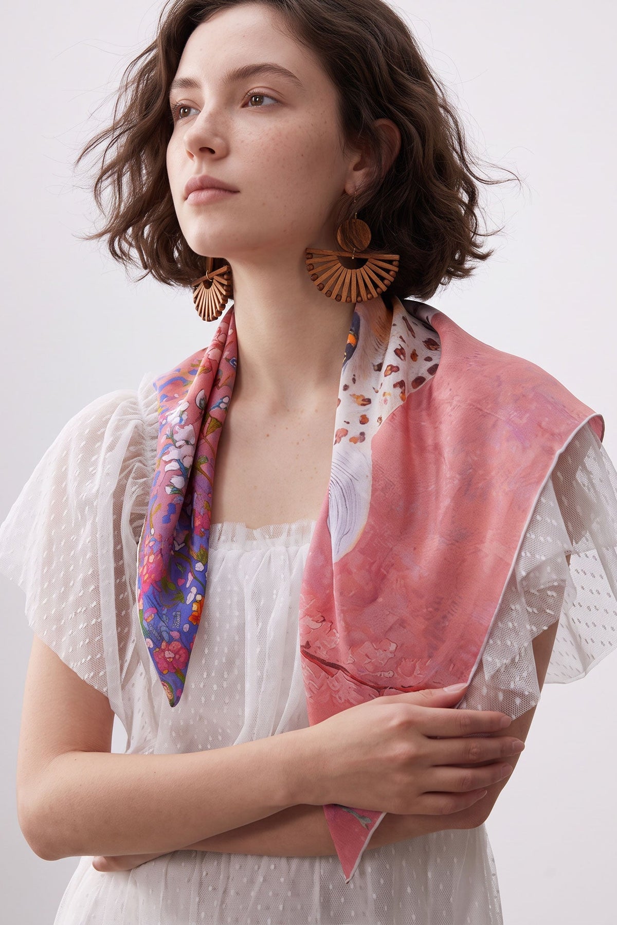 Leopard in Bloom Silk Scarf