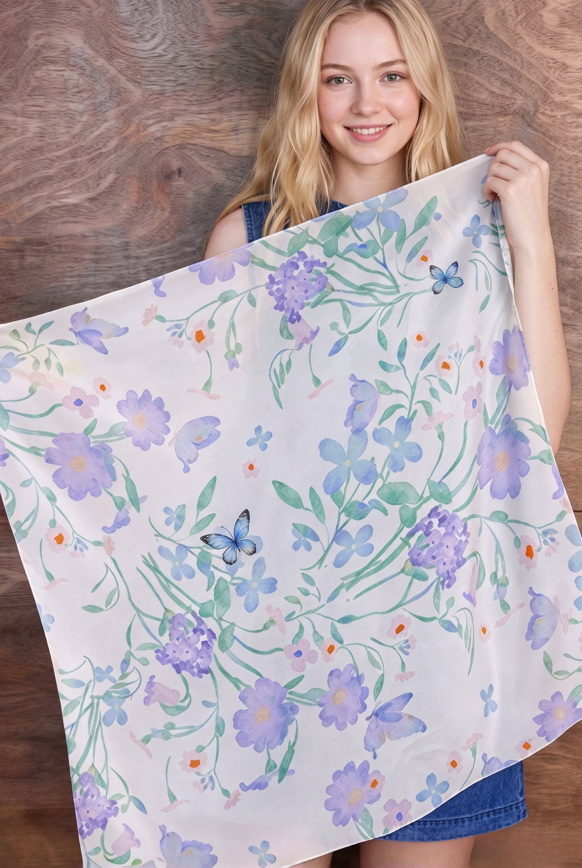 Serene Purple Silk Twill Scarf