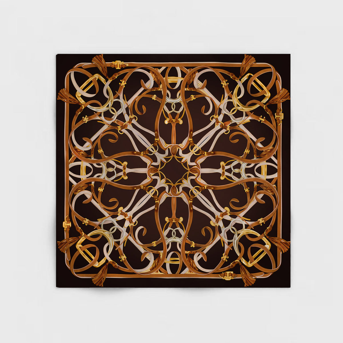 Onyx & Gold Reins Silk Scarf