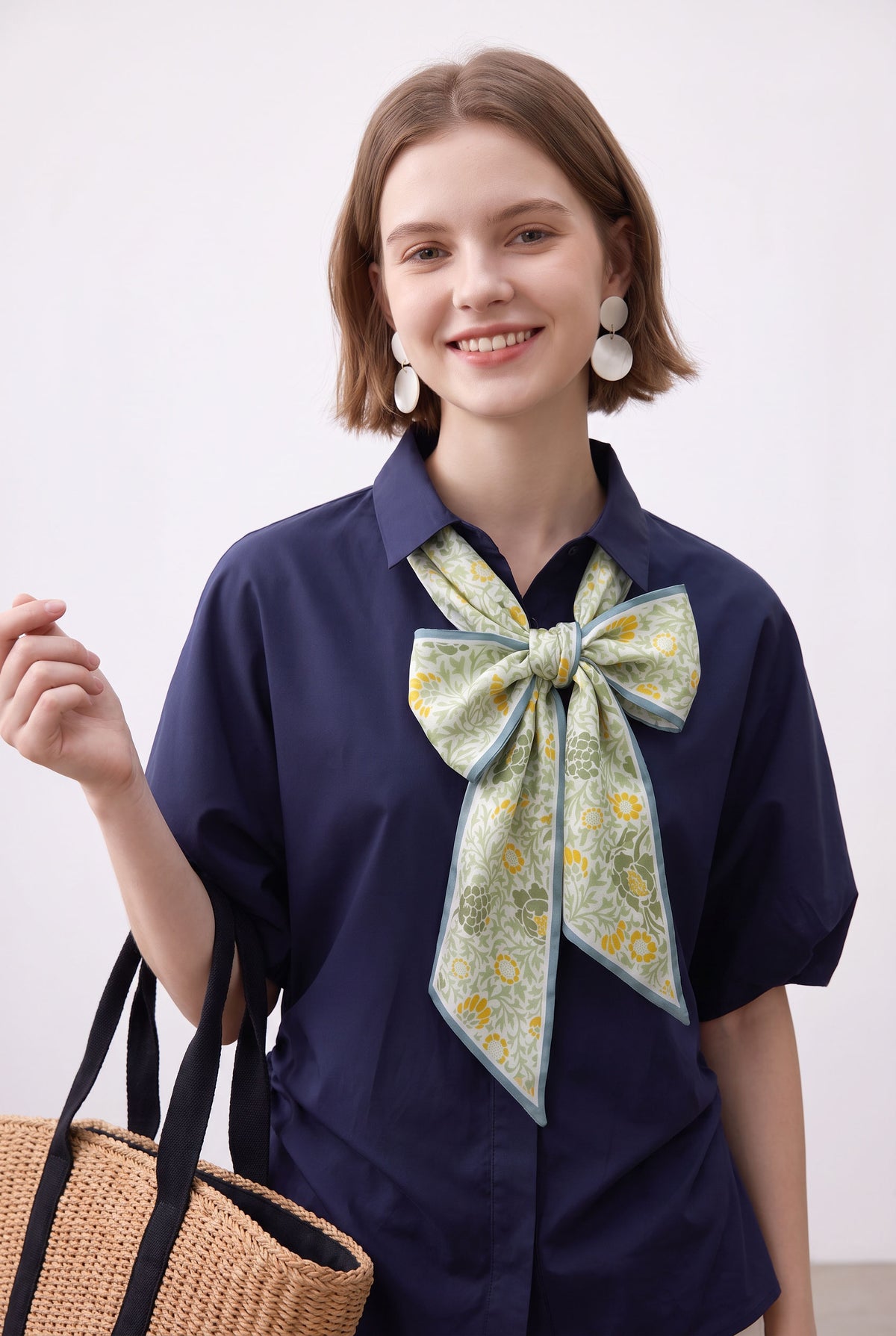 Alice Wonderland Green Silk Twill Stole