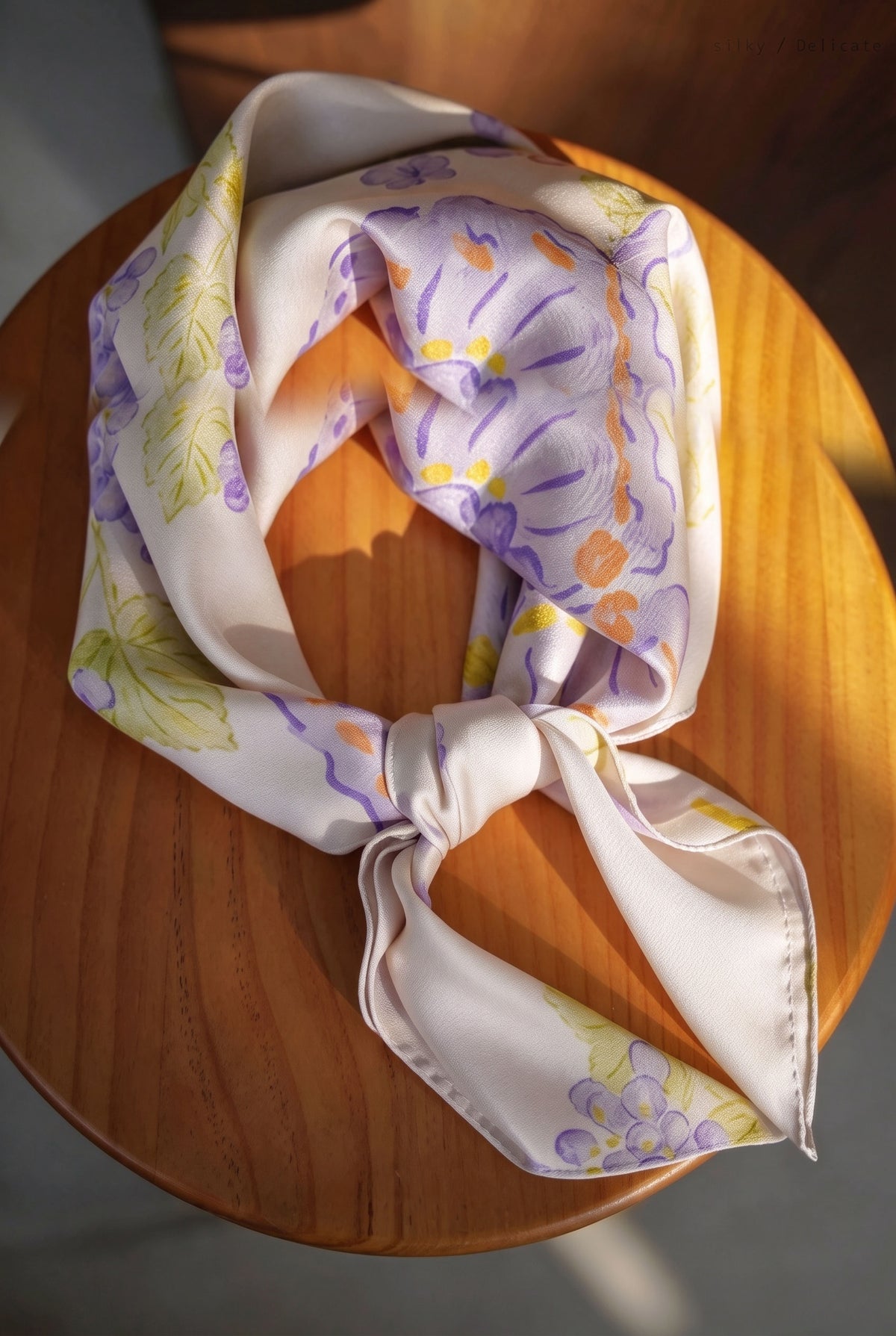 Floating Purple Butterfly Silk Scarf