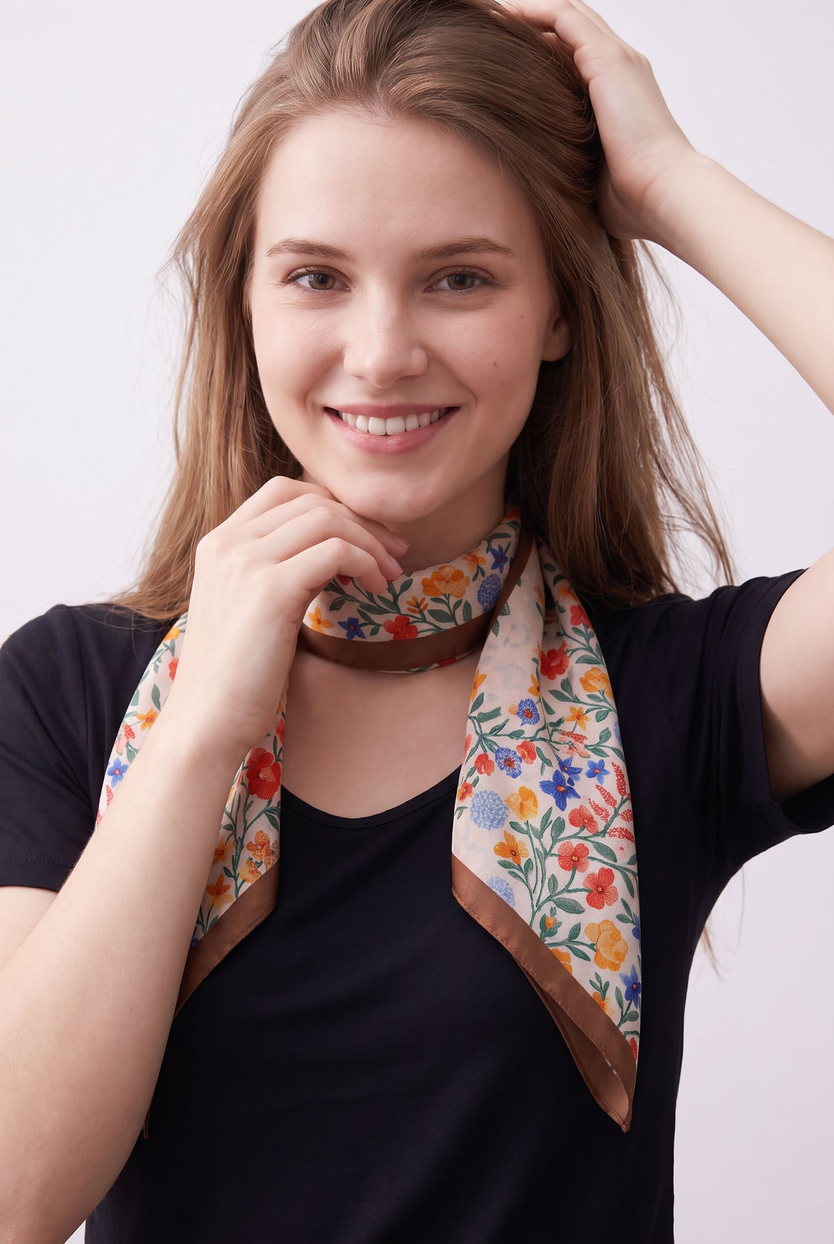 Crayon Ditsy Floral Silk Twill Stole