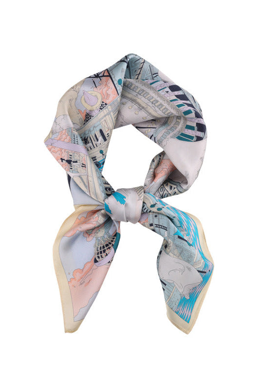 City Memory Silk Twill  Scarf