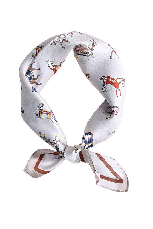 Gathering Thousand Horses Twill Silk Scarf