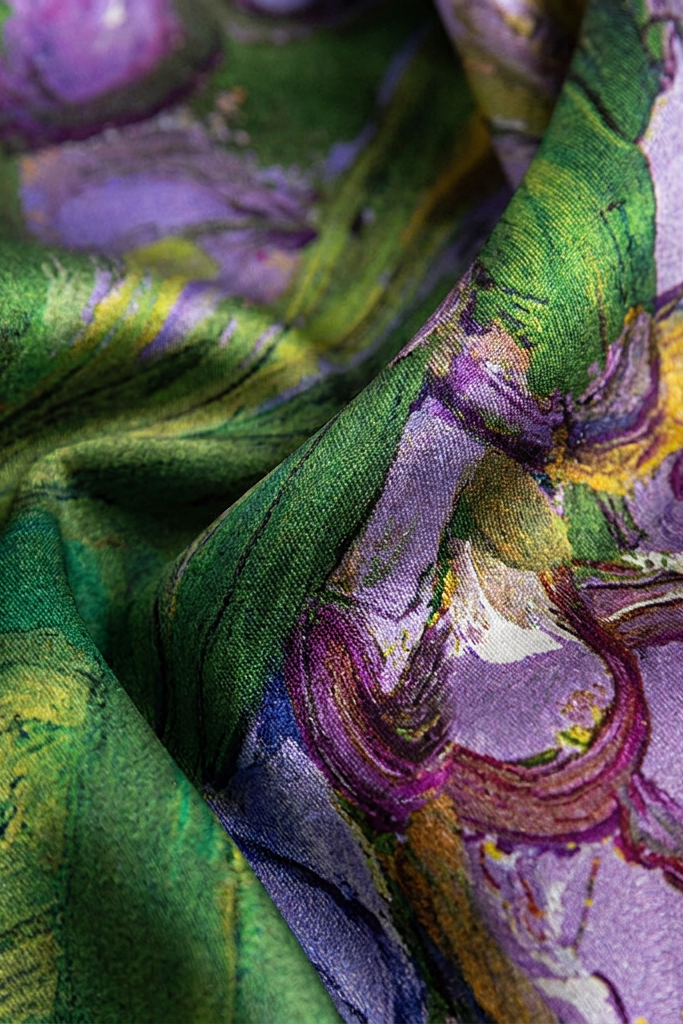 Purple Iris Silk Twill Scarf