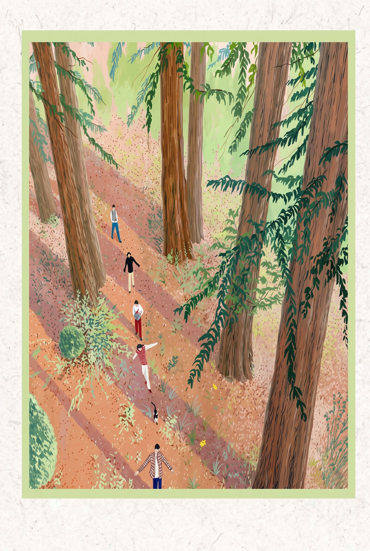 Woodland Tale: Wandering in Light Silk Twill Scarf
