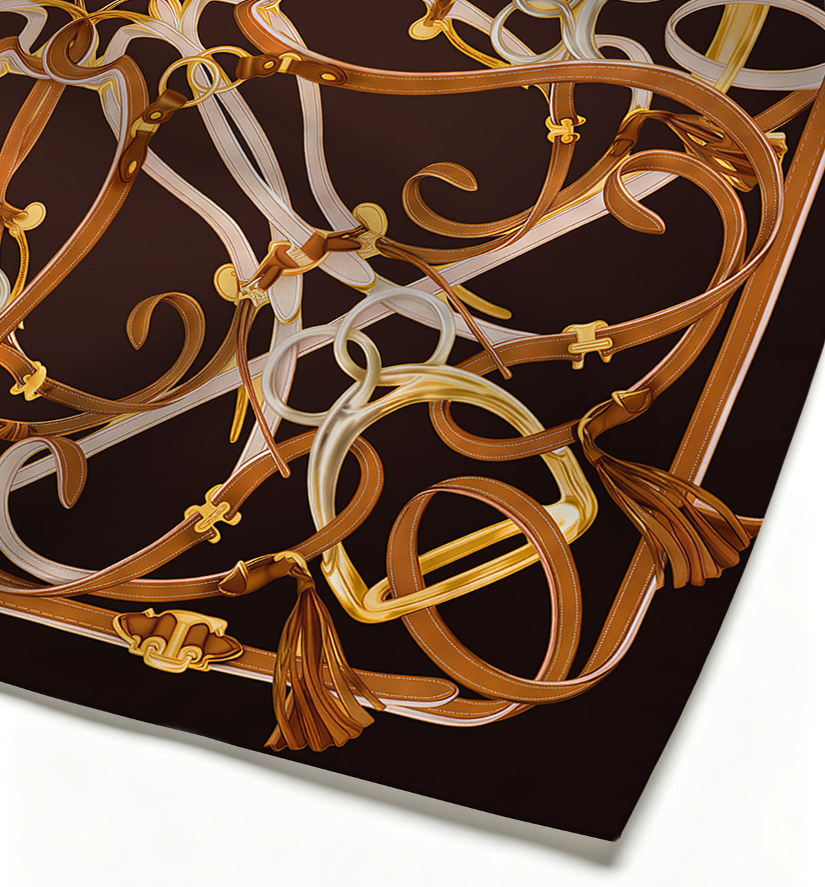 Onyx & Gold Reins Silk Scarf