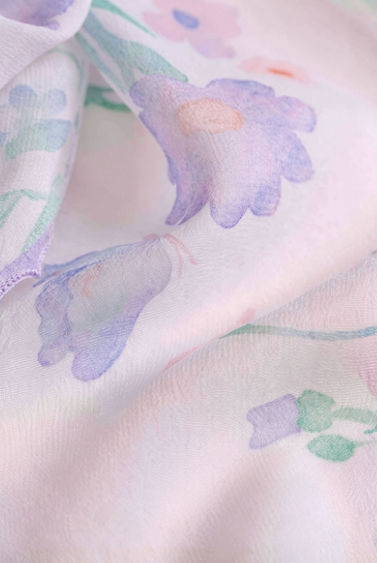 Breeze, Drizzle & Little Purple Blooms Silk Stole