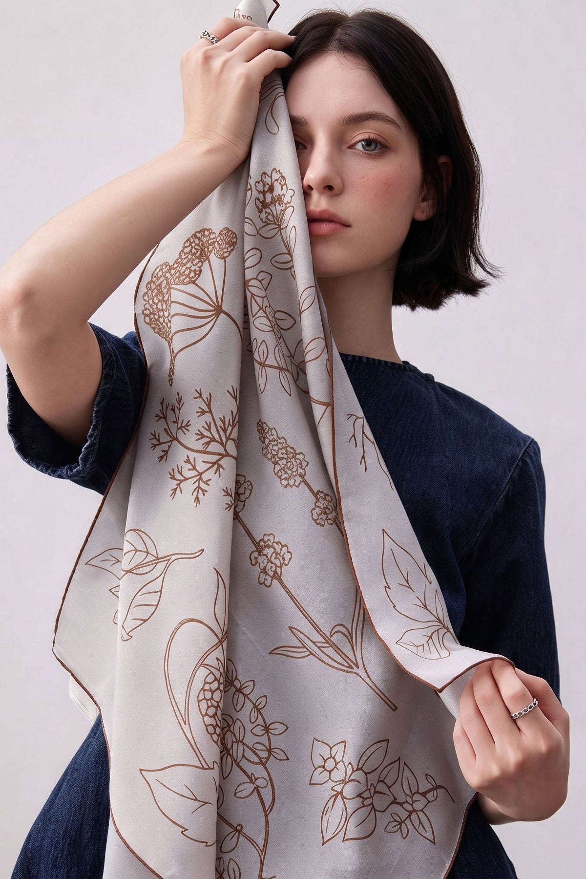 Herbal Garden Silk Scarf