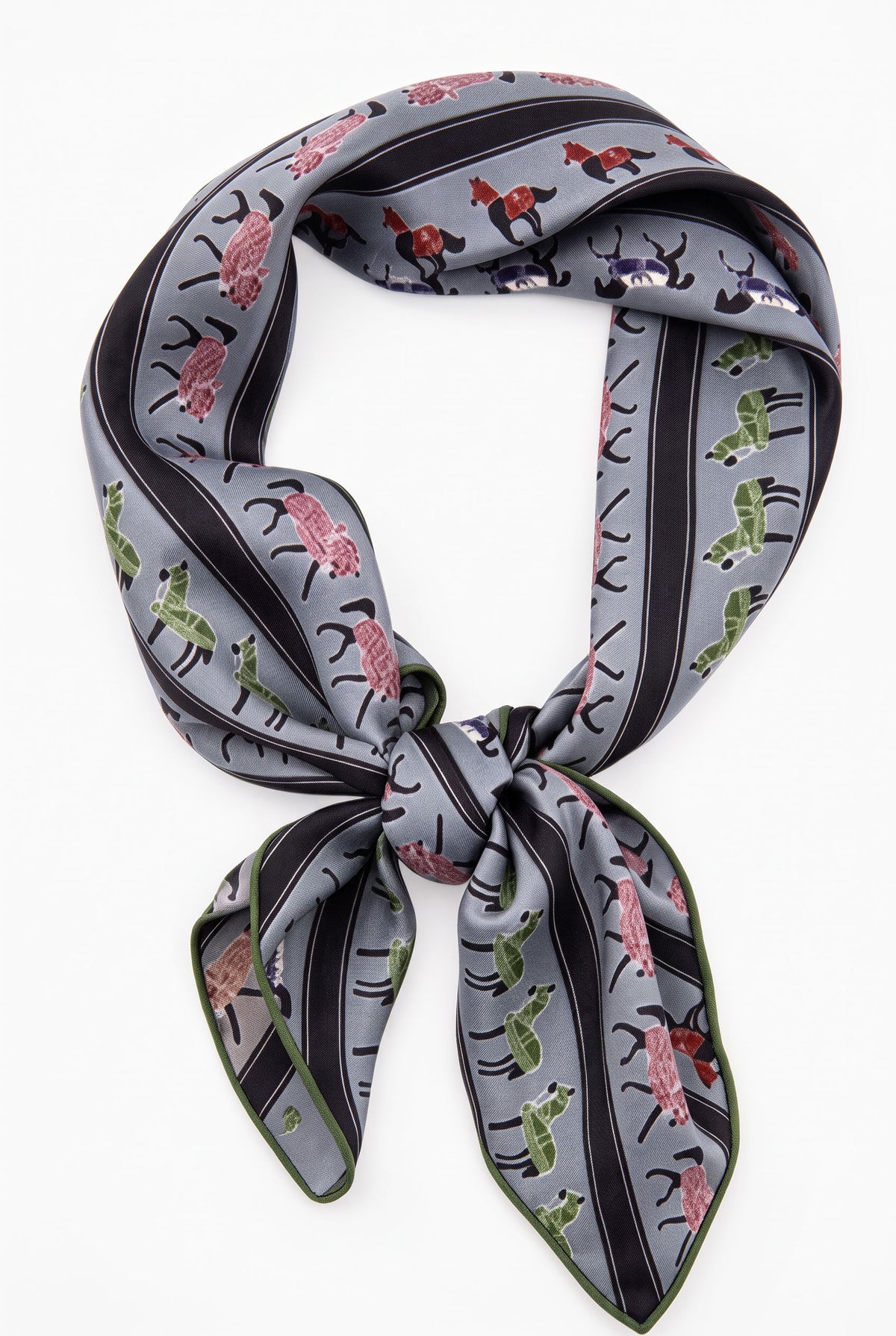 Vintage Blue Silk Twill Scarf