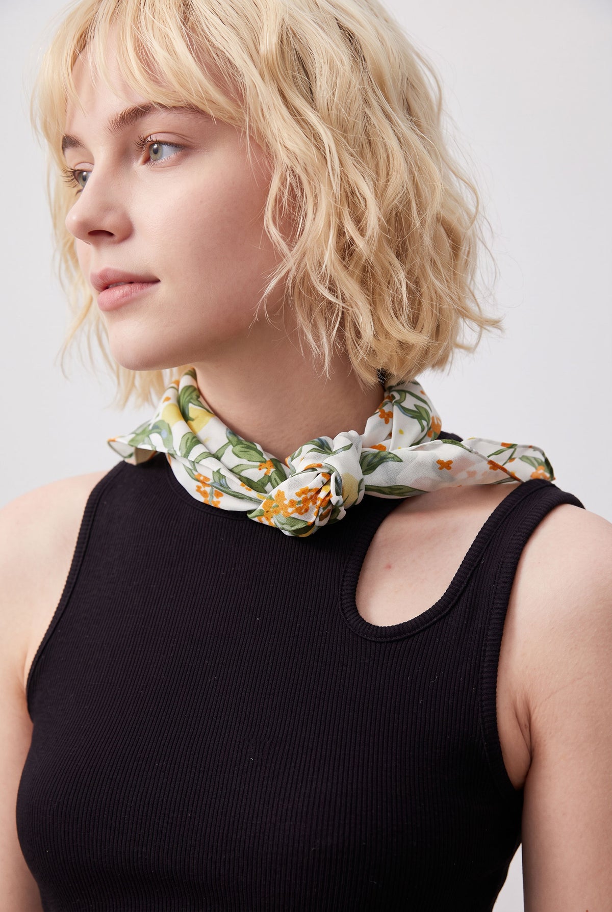 Moonlit Osmanthus  Silk Twill Scarf