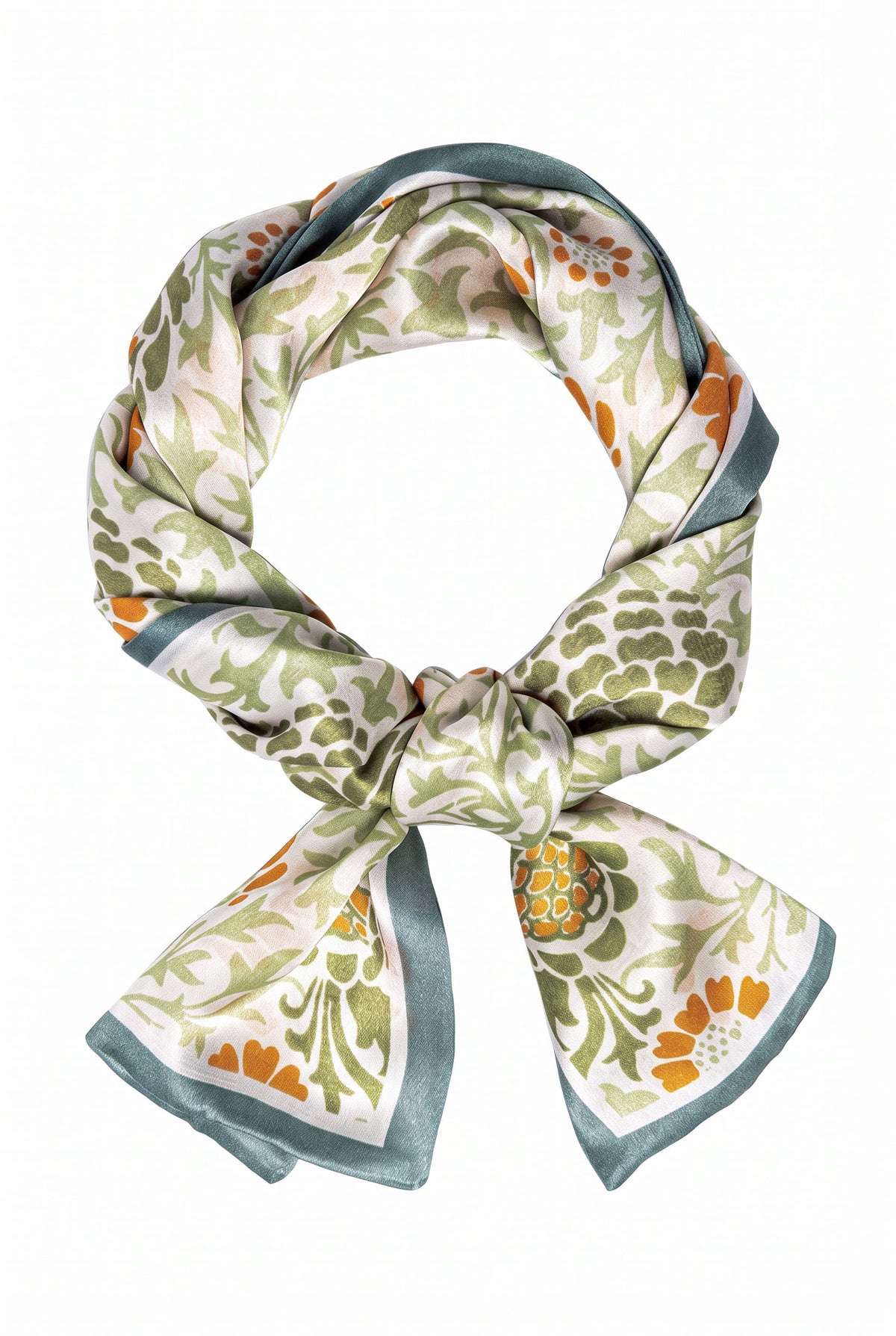 Alice Wonderland Green Silk Twill Stole
