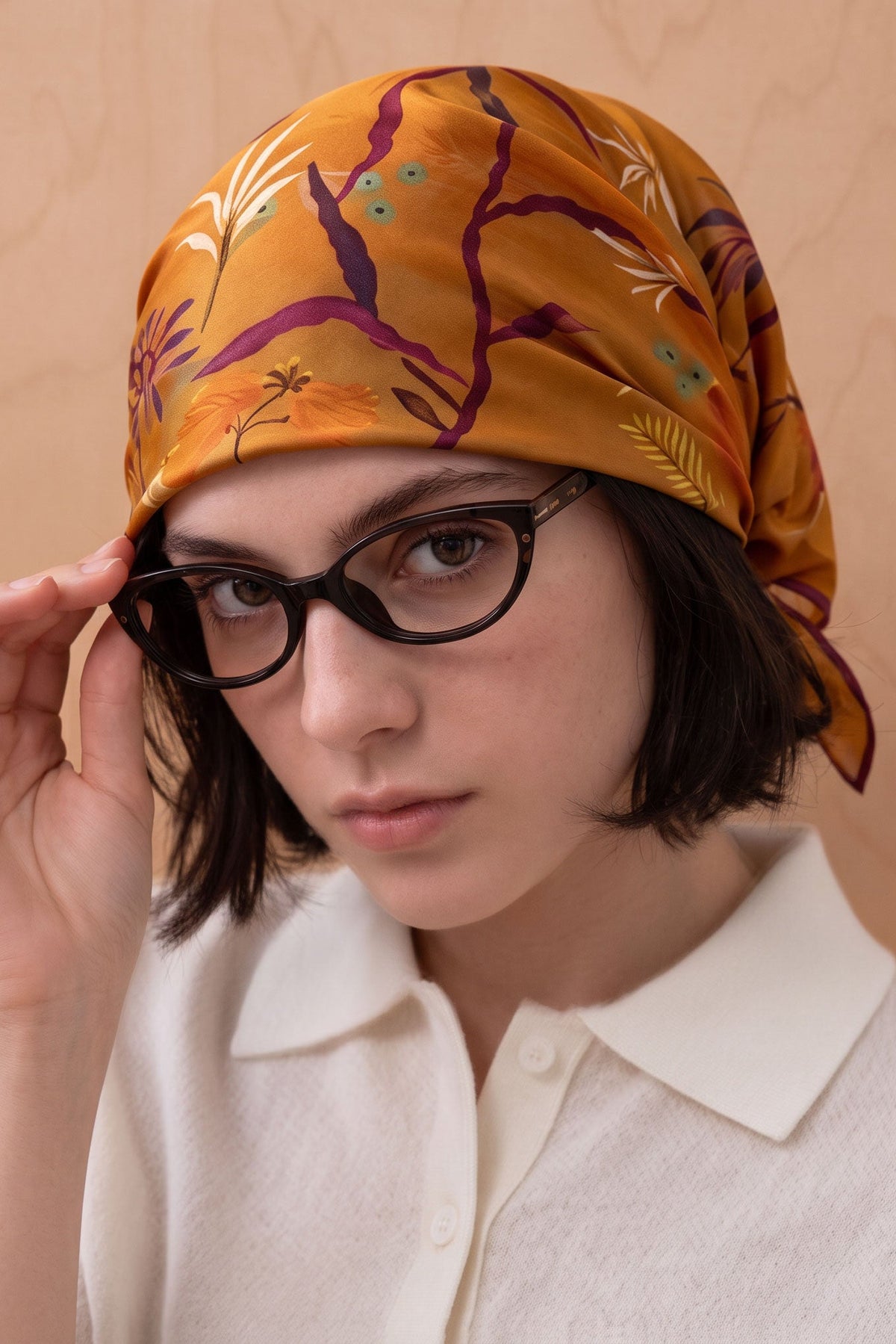 Illusory Reflection Silk Scarf