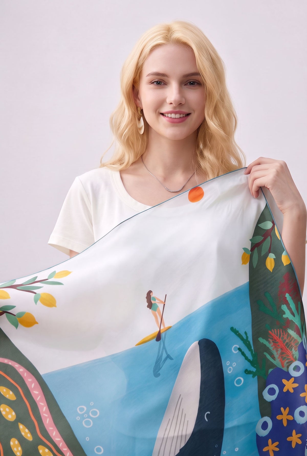 Romantic Ocean Pact Silk Scarf