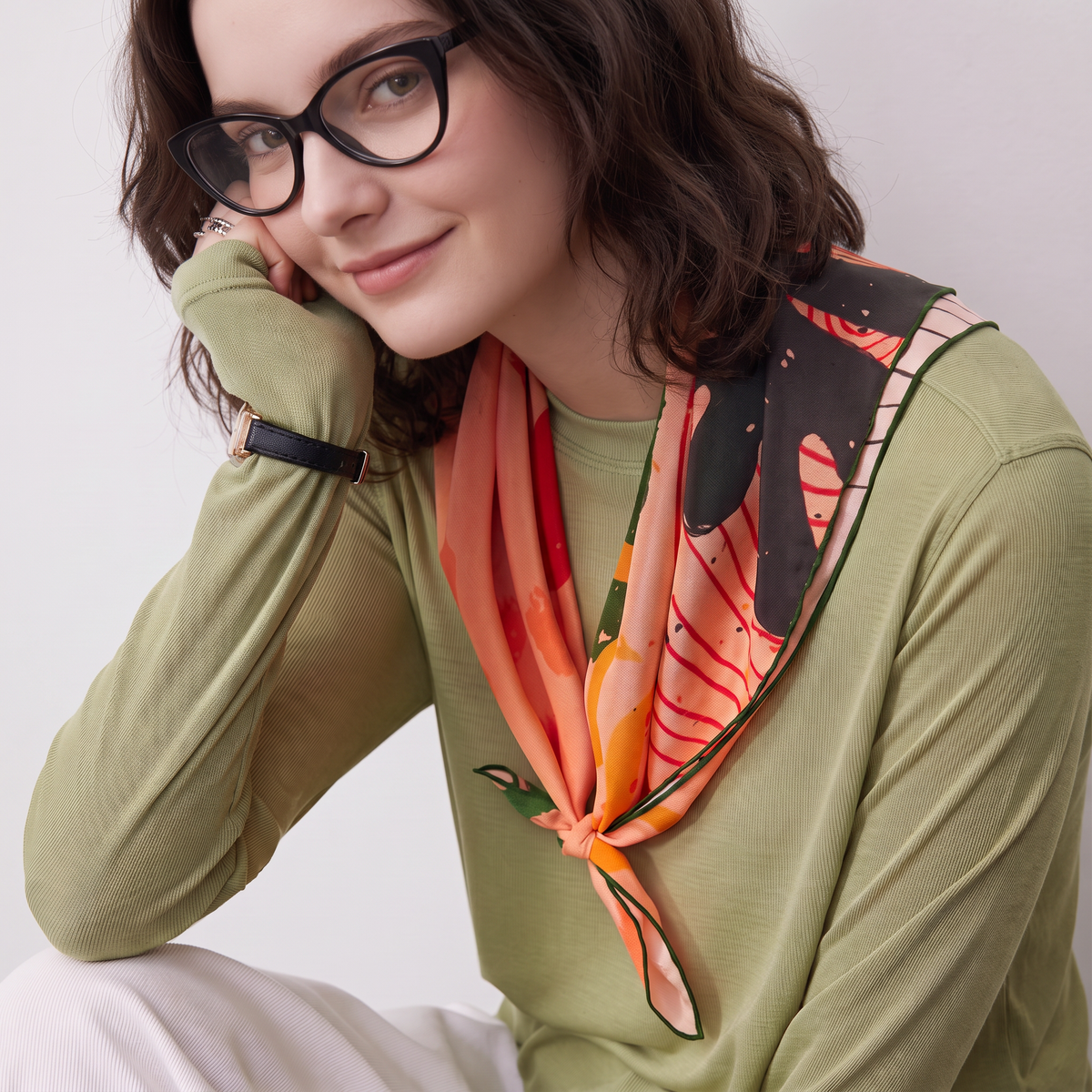 Pink Realm Twill Silk Scarf