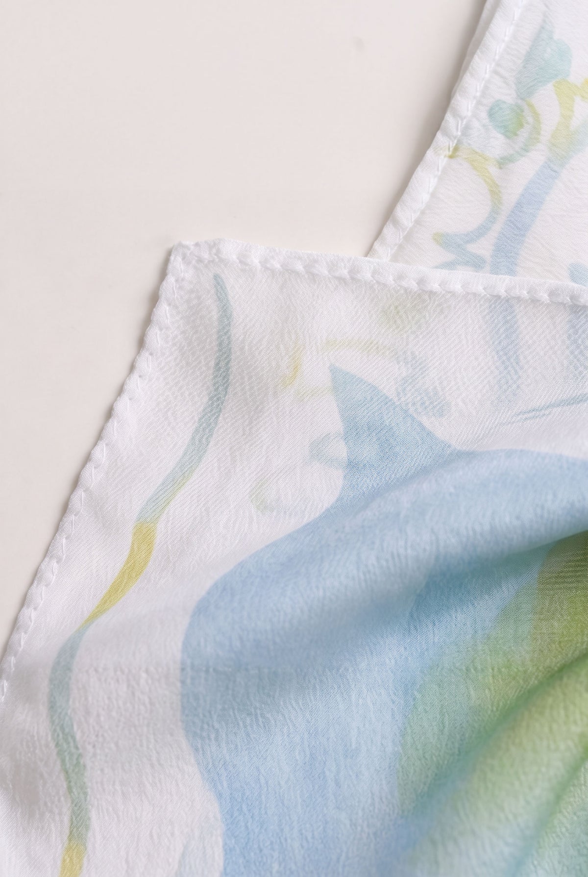 Floral Letter in Ink Silk Scarf