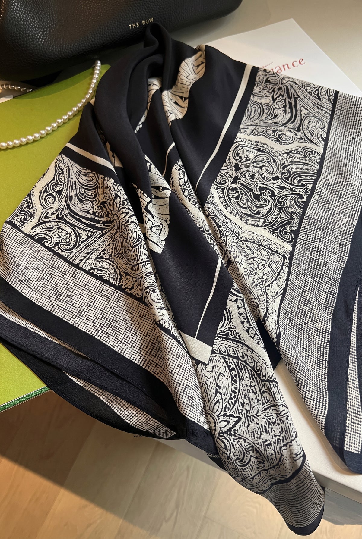 Vintage French Silk Twill Scarf