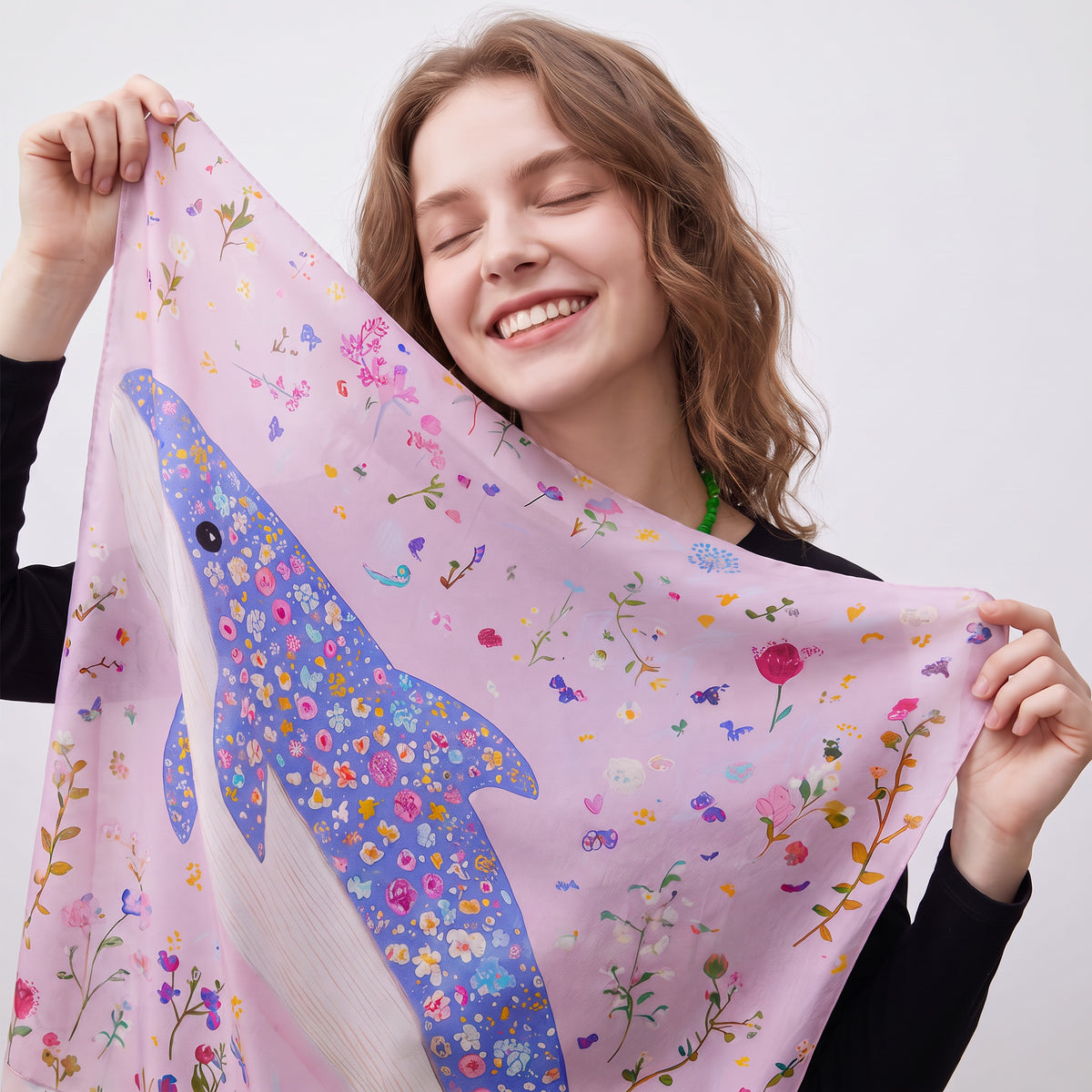 Rose Stardust Silk Twill Scarf