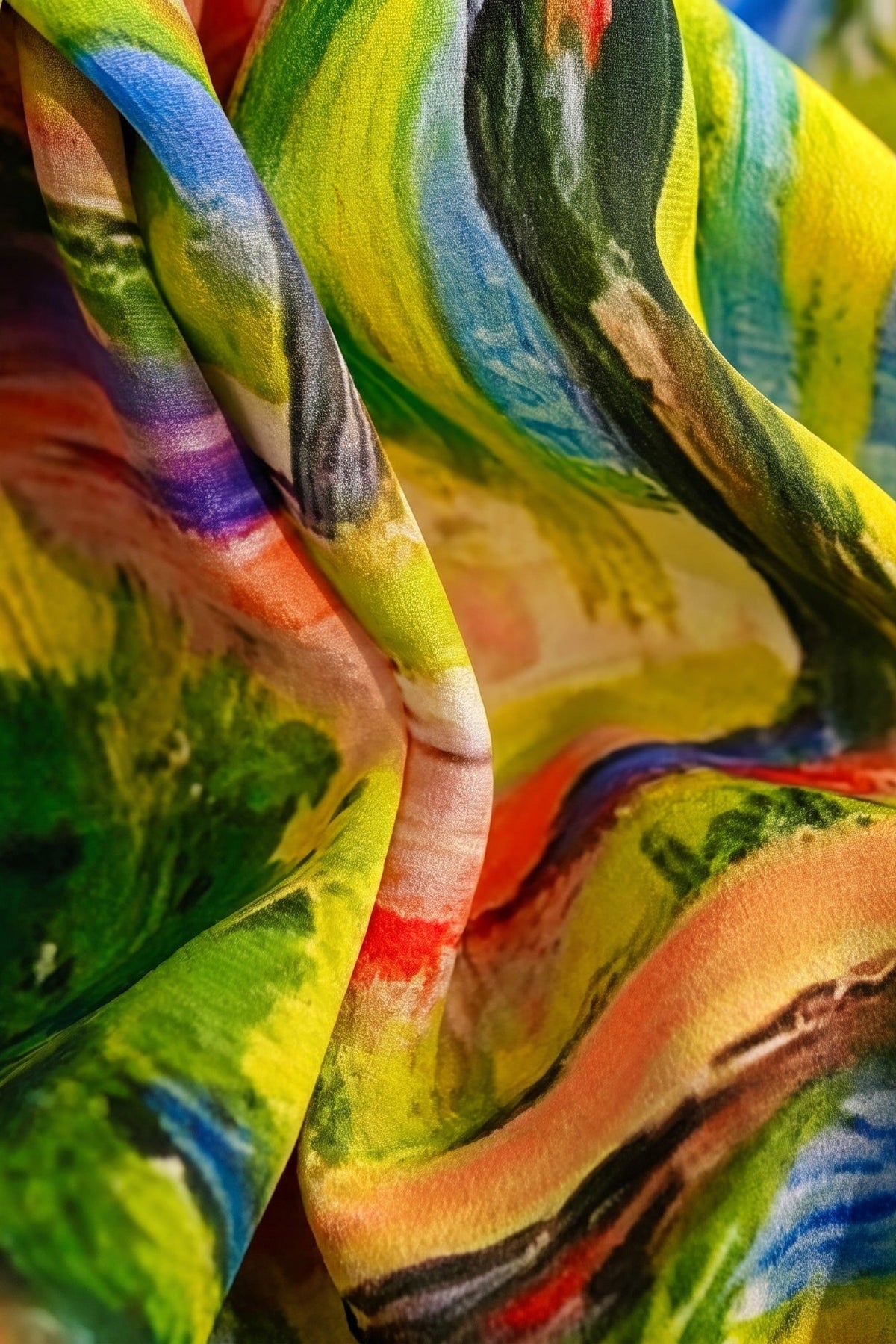 Spring Meander Silk Scarf