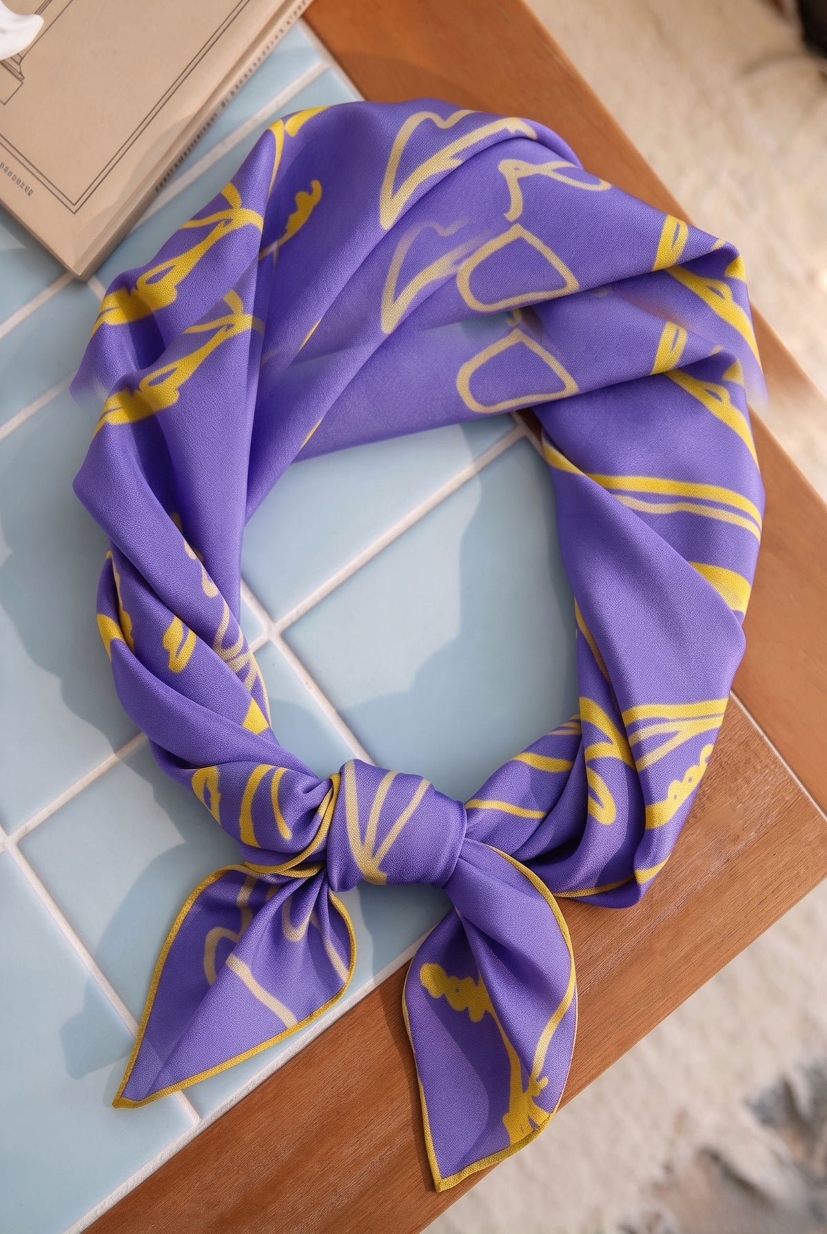 Enchanting Blue-Violet Silk Twill Scarf