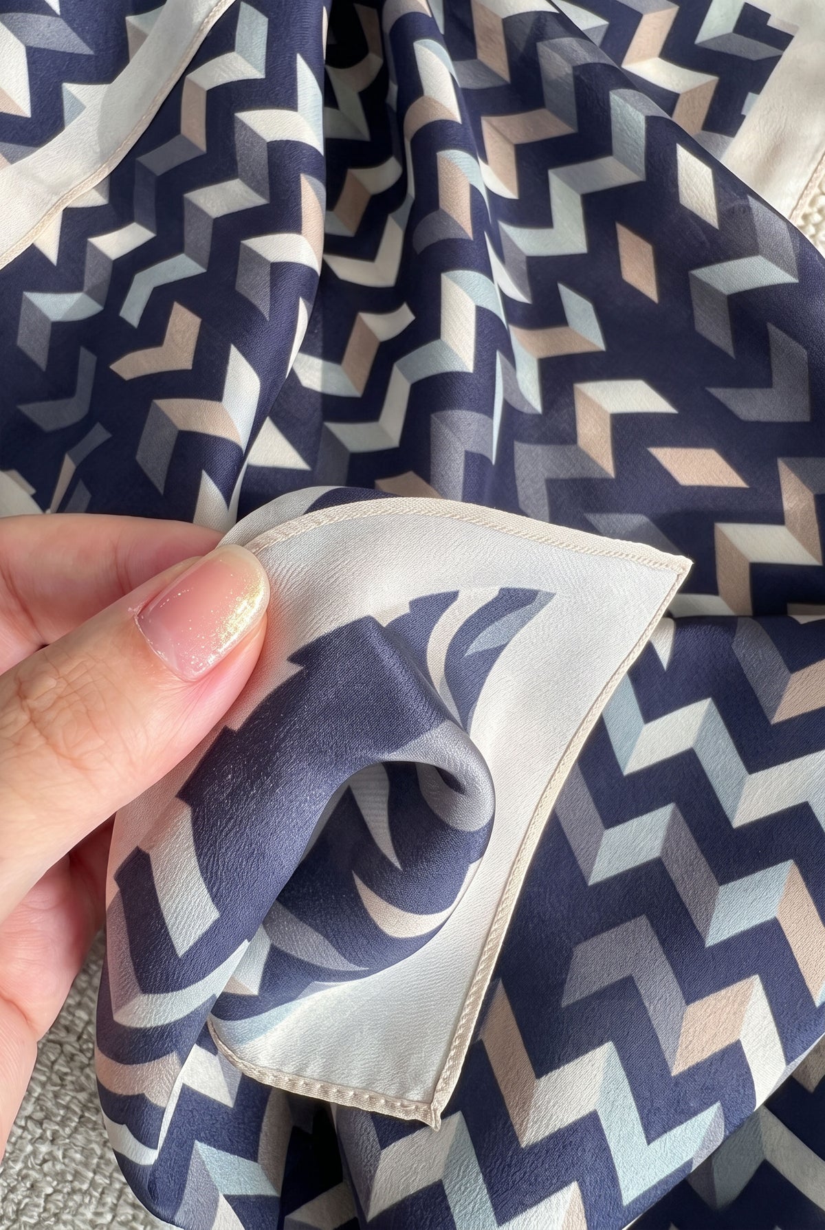 Deep Sea Ripple Silk Twill Stole