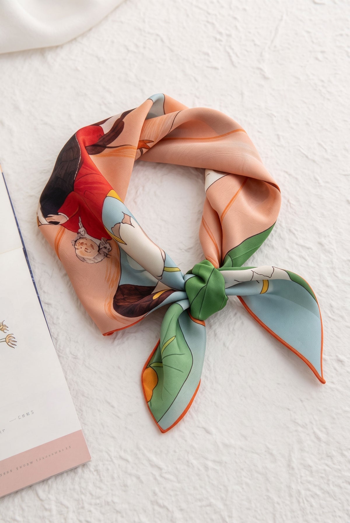 Botanical Scroll Silk Twill Scarf
