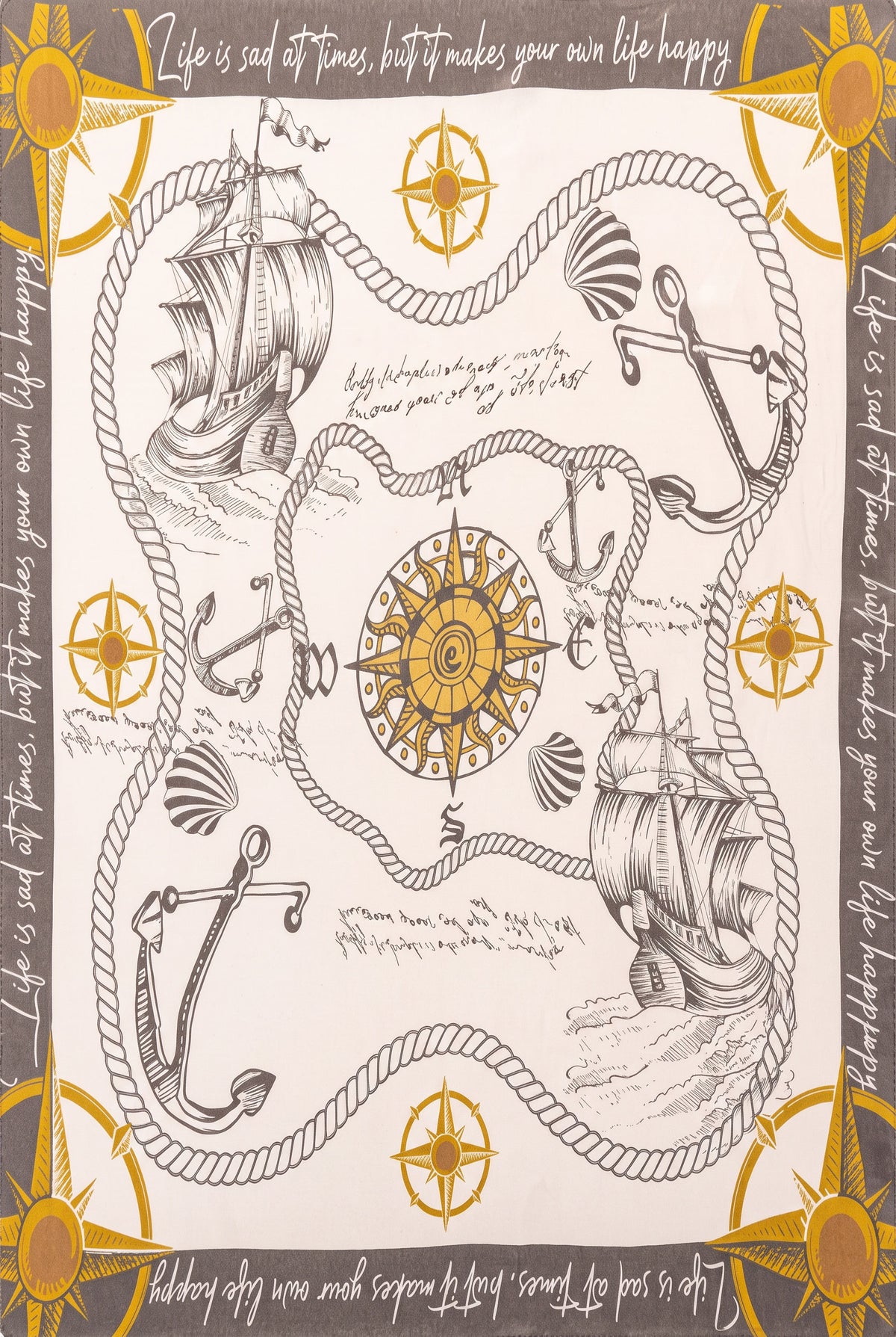 Voyage at Sea Silk Twill Scarf