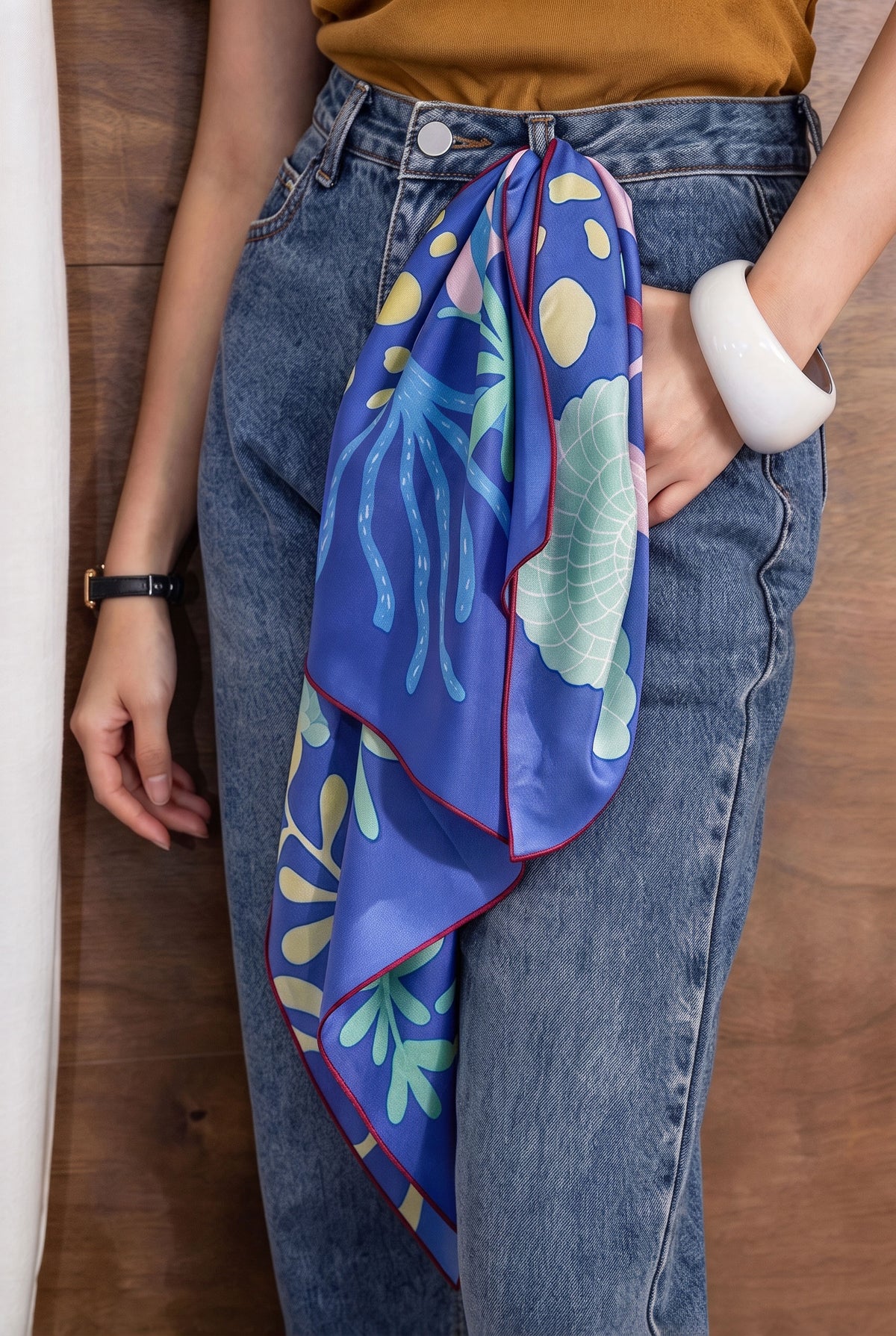 Blue Realm Silk Scarf