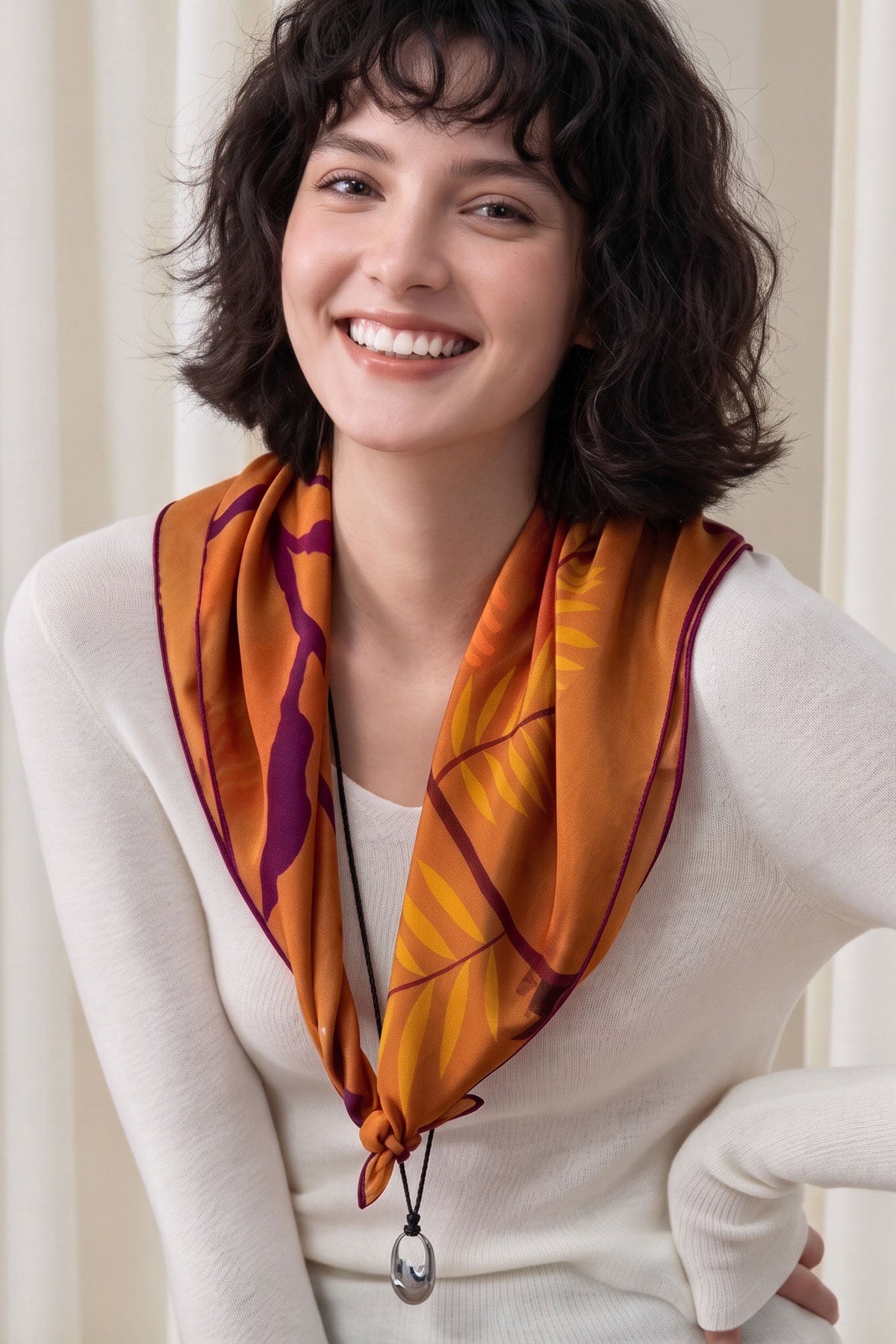Illusory Reflection Silk Scarf