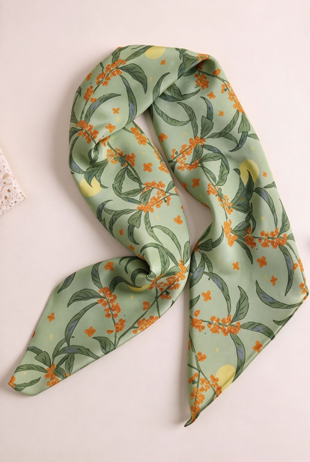 Lime & Osmanthus Silk Scarf