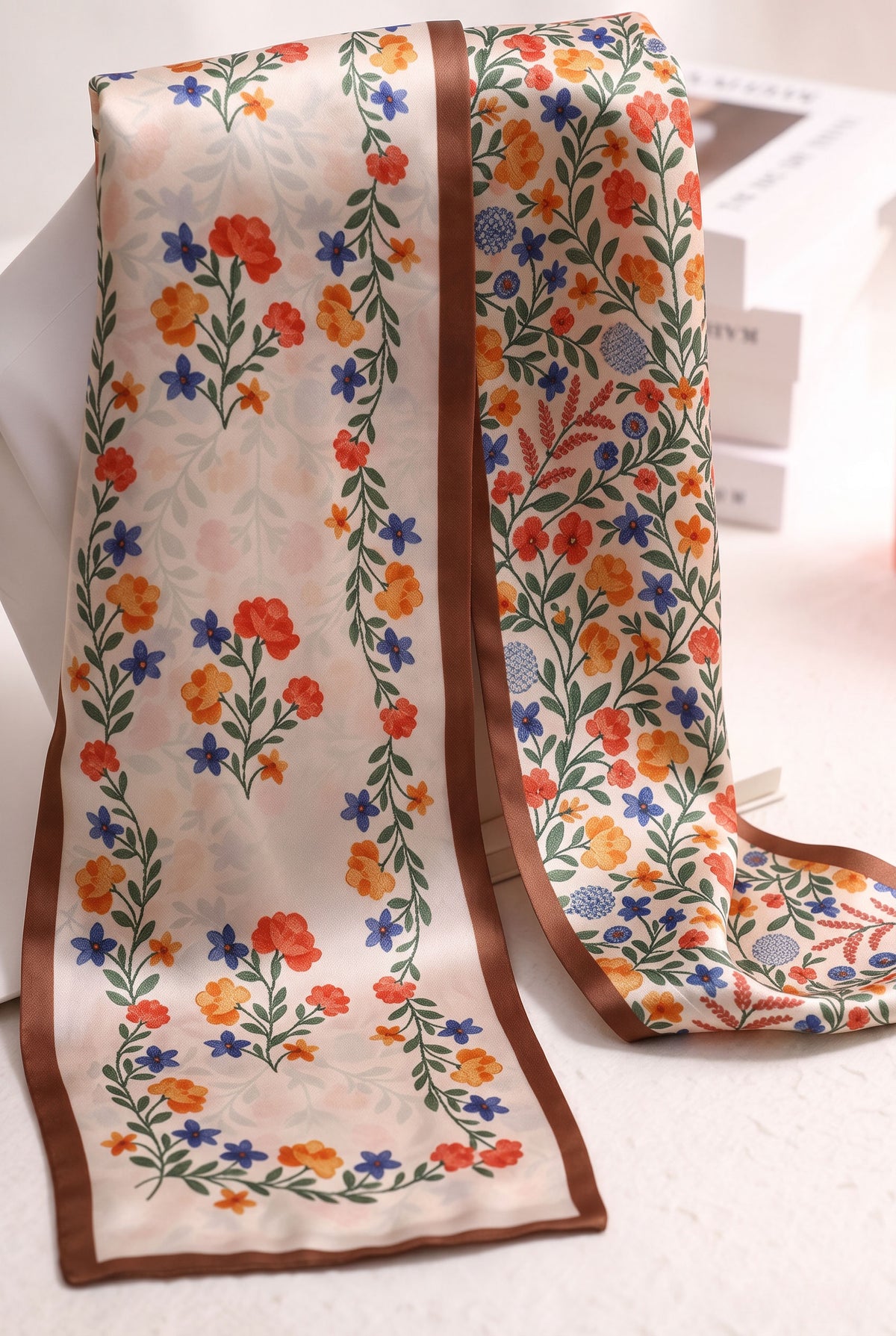 Crayon Ditsy Floral Silk Twill Stole