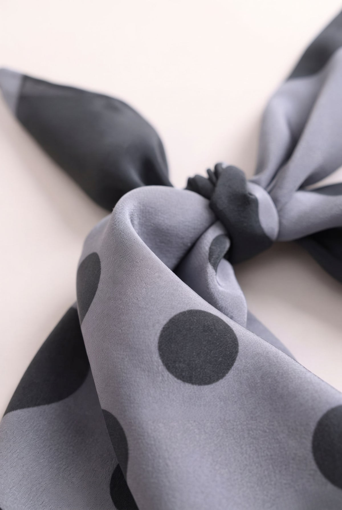 Gradient Grey Polka Dot Silk Twill Scarf