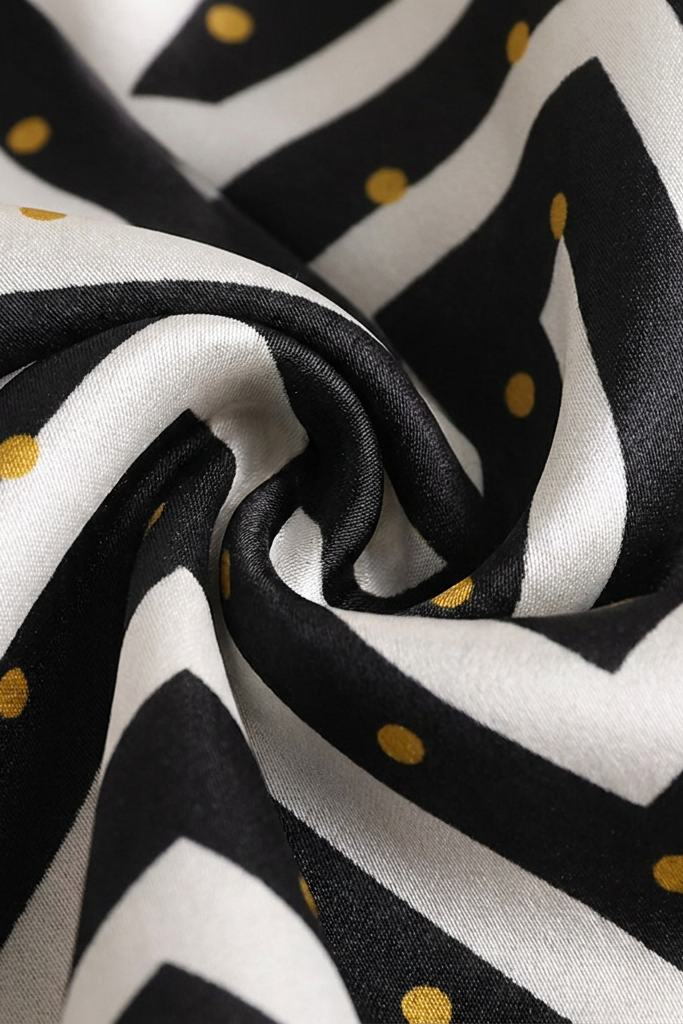 Zebra's Code silk Twill scarf