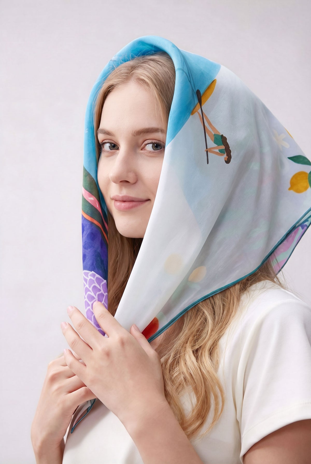Romantic Ocean Pact Silk Scarf