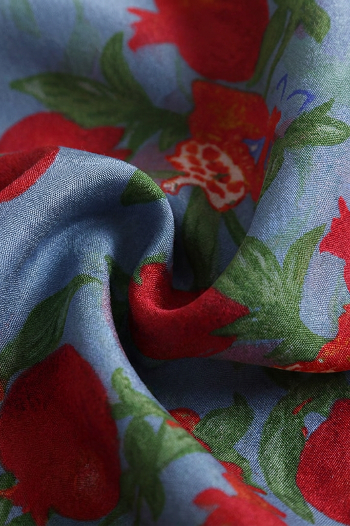 Butterflies & Pomegranate Blossom Silk Stole