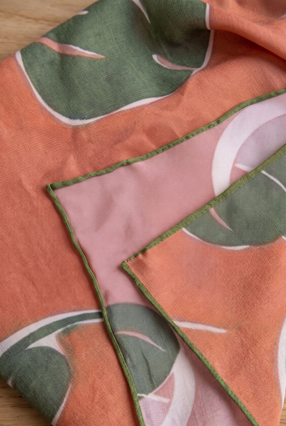 Gentle Grey Orange Silk Twill Scarf