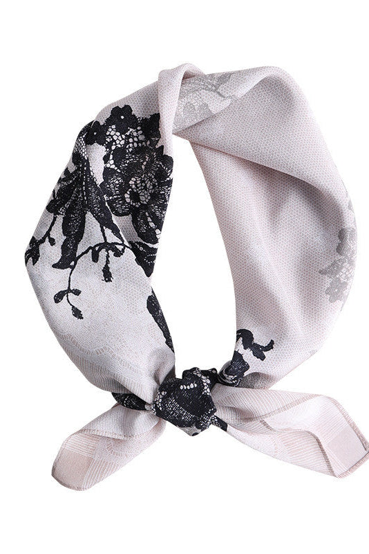 Artistic Lace Twill Silk Scarf