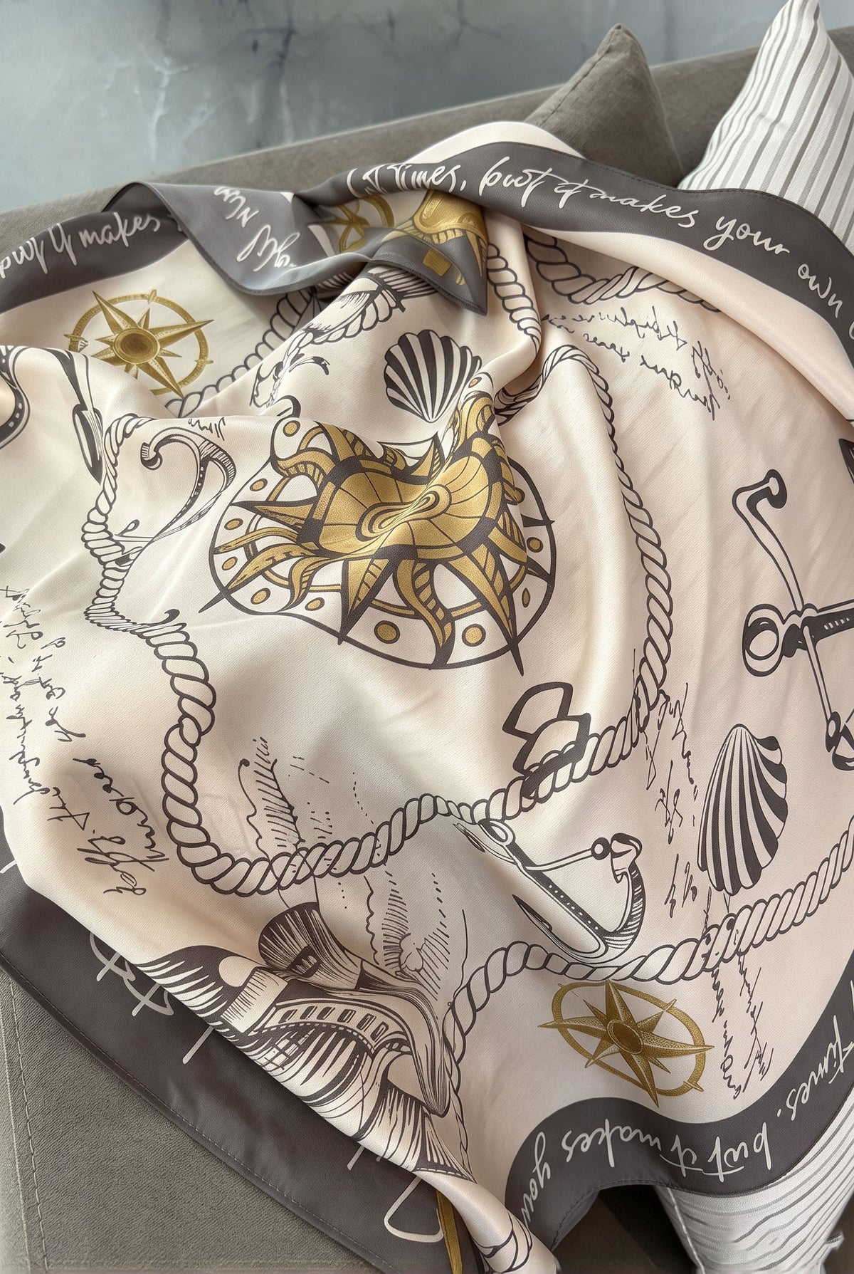 Voyage at Sea Silk Twill Scarf