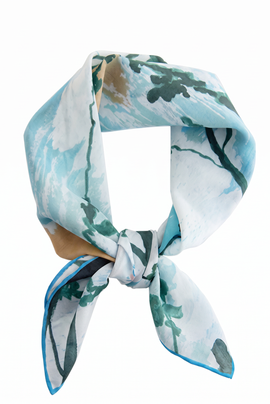 MoonBay At Sea silk Twill scarf