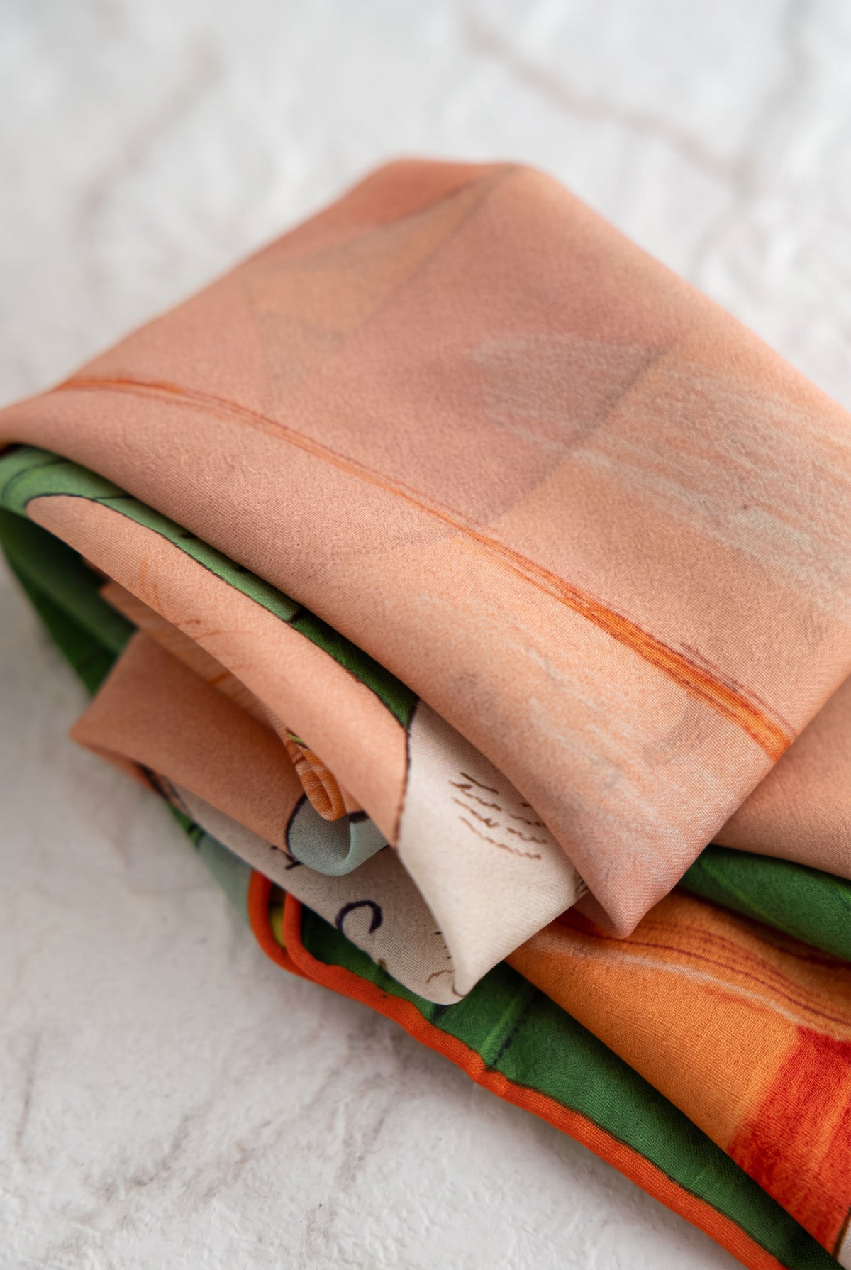 Botanical Scroll Silk Twill Scarf