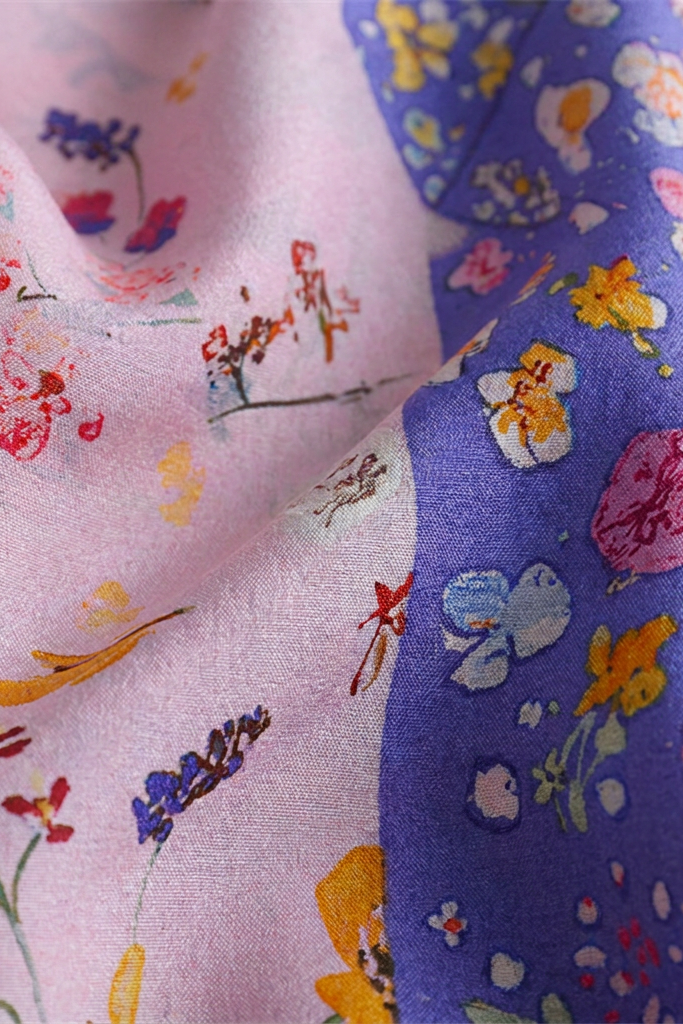 Rose Stardust Silk Twill Scarf