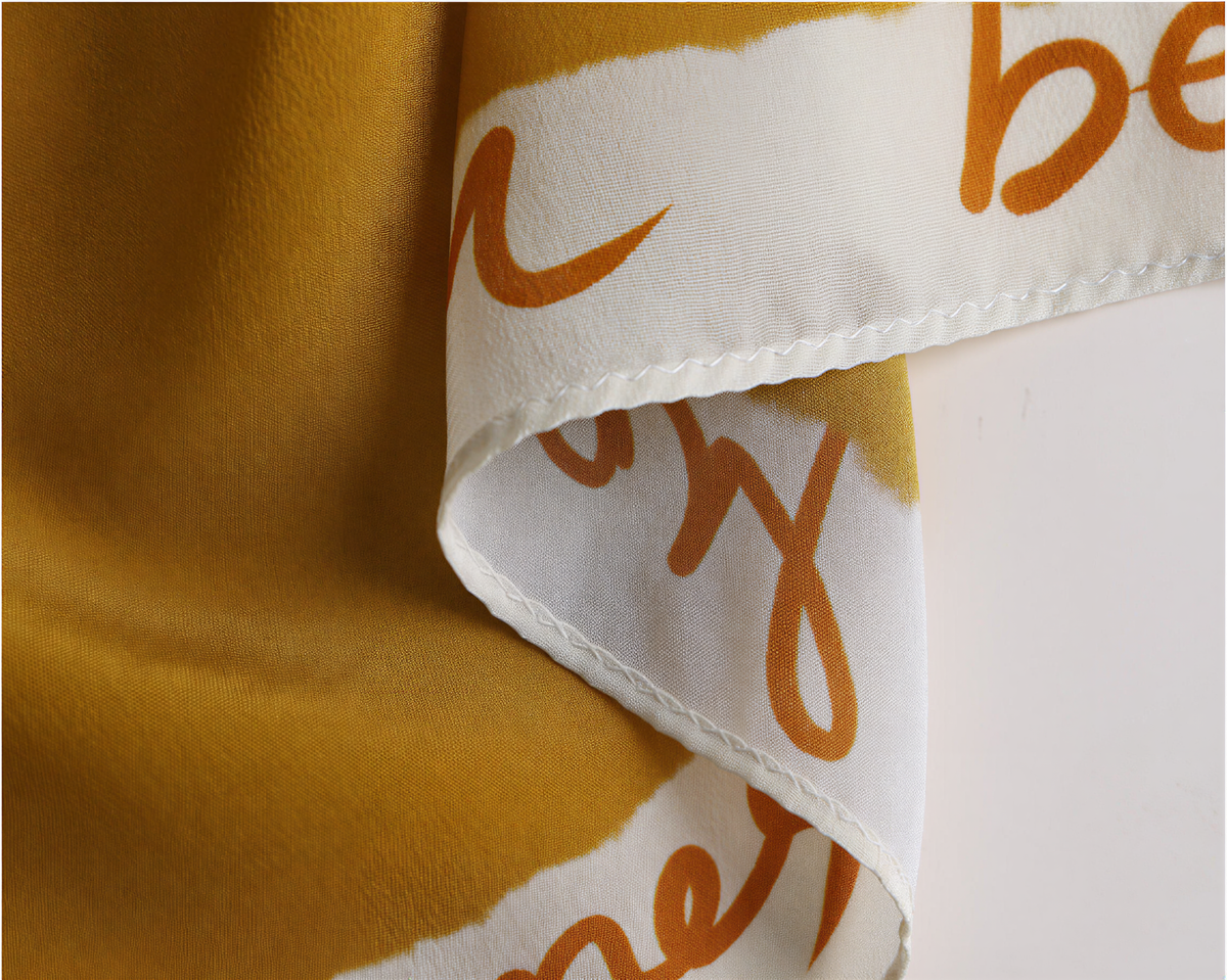 Hand-Drawn "Return" Silk scarf