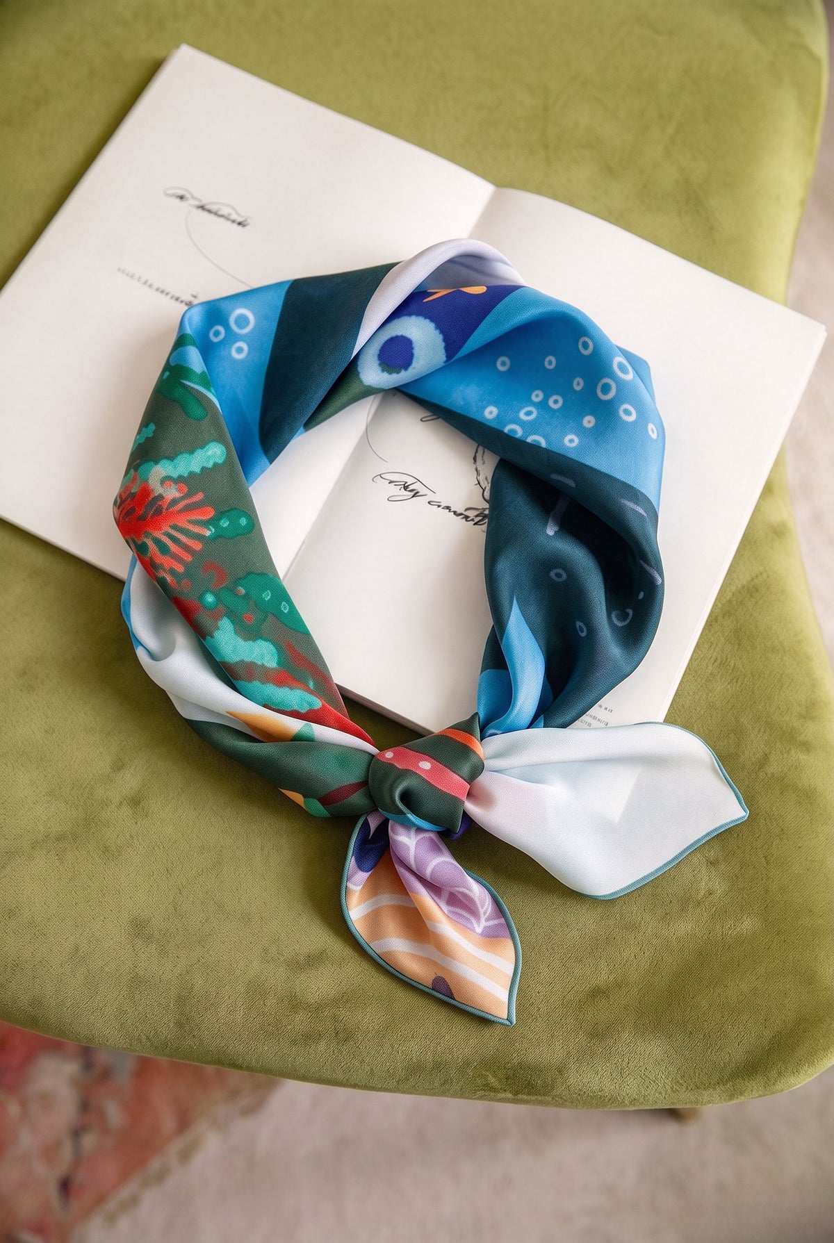 Romantic Ocean Pact Silk Scarf