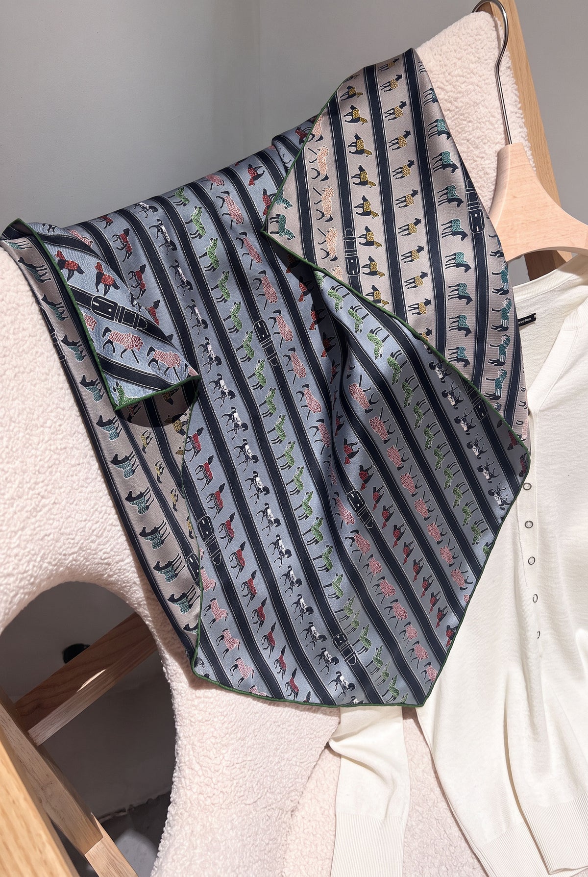 Vintage Blue Silk Twill Scarf