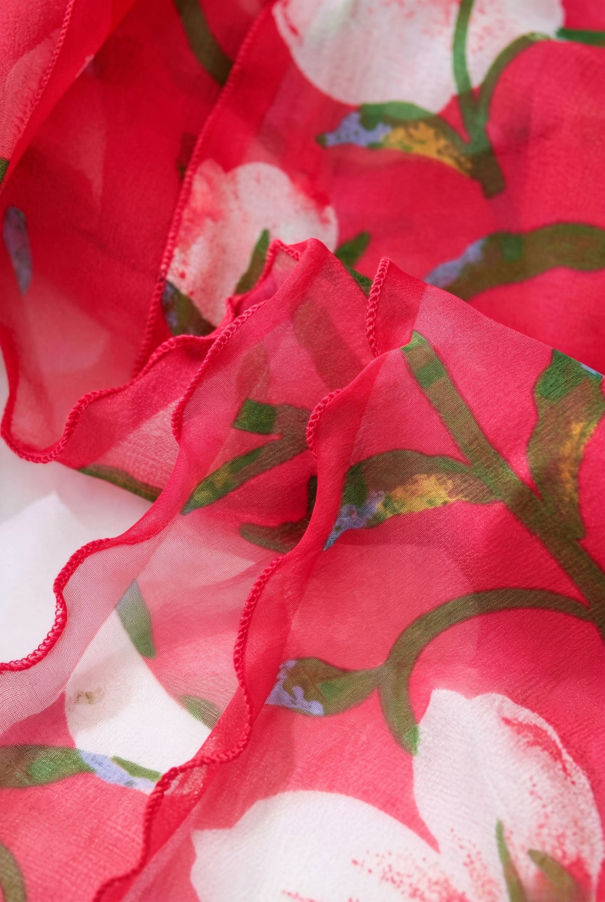 Magenta Morning Glory Dance Silk Twill Stole